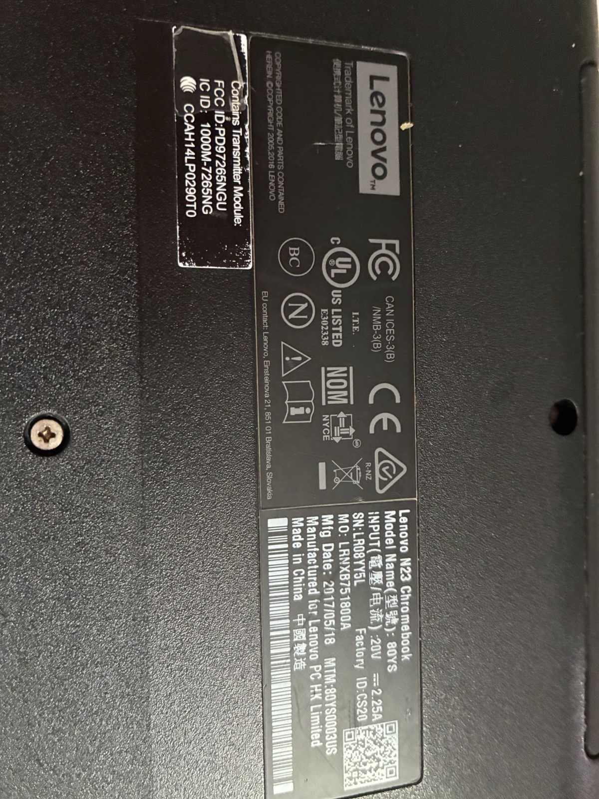 Lenovo N23 Chromebook 11.6″ Intel Celeron 4GB 32GB SSD Chrome OS Silver