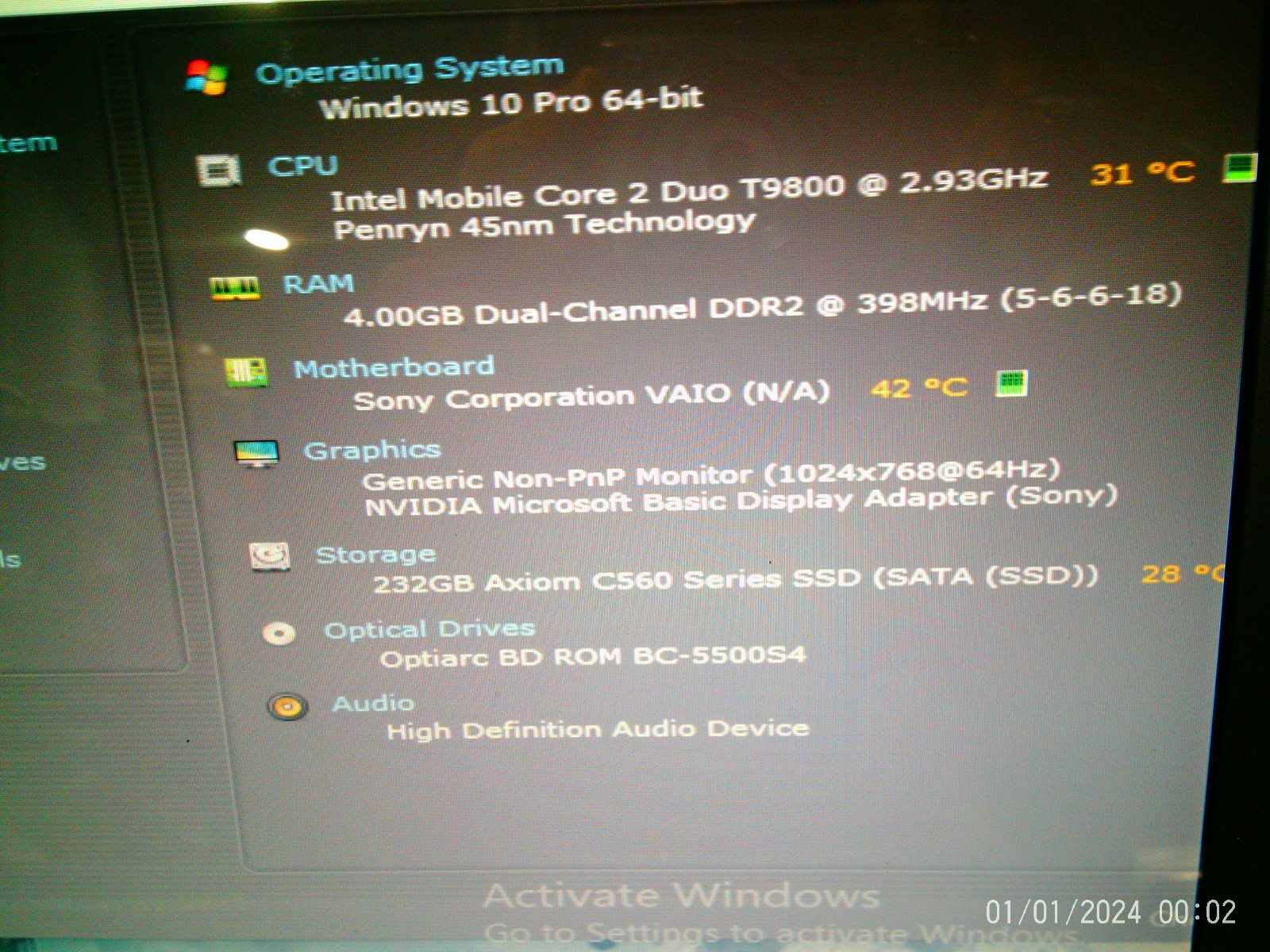 Sony Vaio K RAPTOR vgn-aw330y,core 2×2 2.93ghz,250ssd,4 gb,18.4 hd bluray