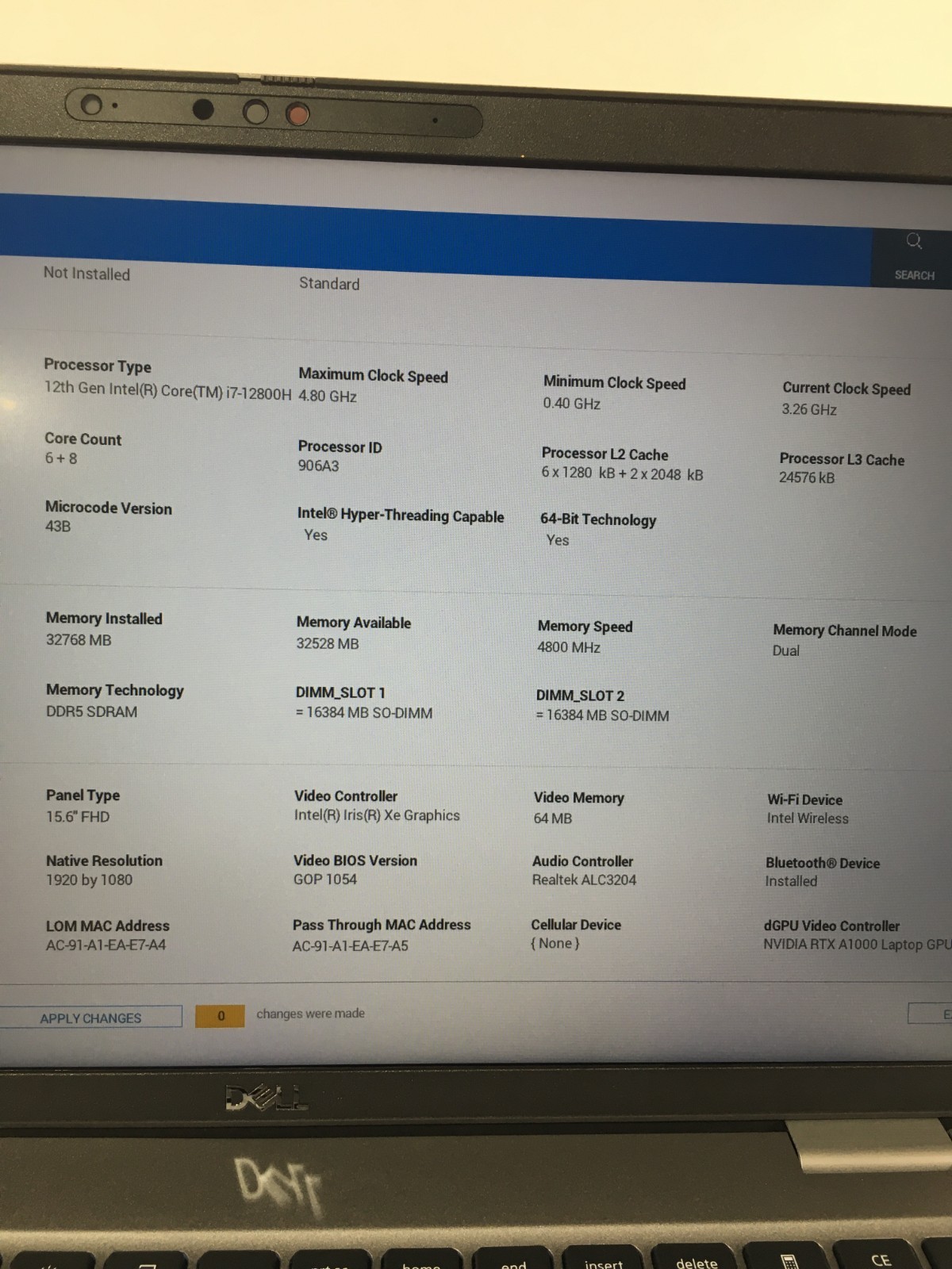 Dell Precision 3571 15.6″ i7-12800H, 16 CORE 32GB RAM 1TB SSD