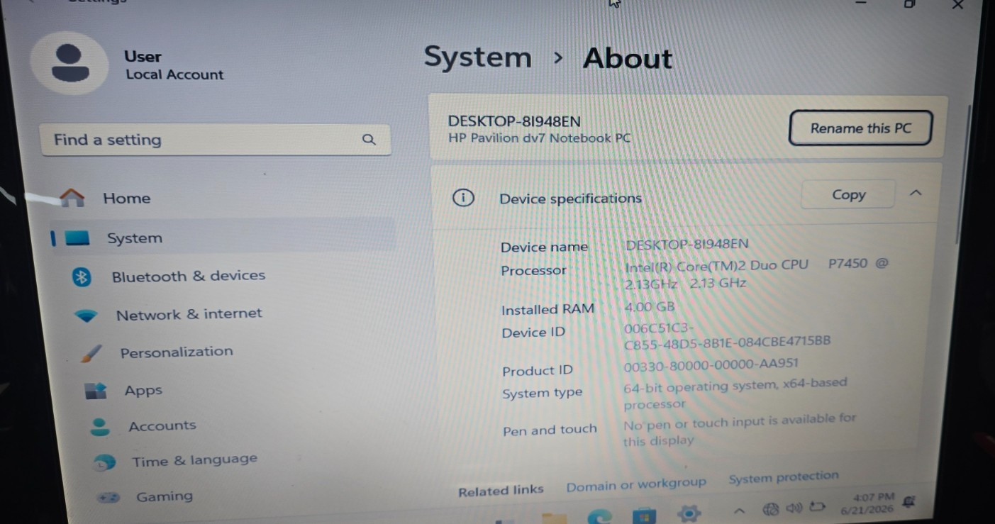 HP Pavilion DV7 SSD Laptop – Ready to Use