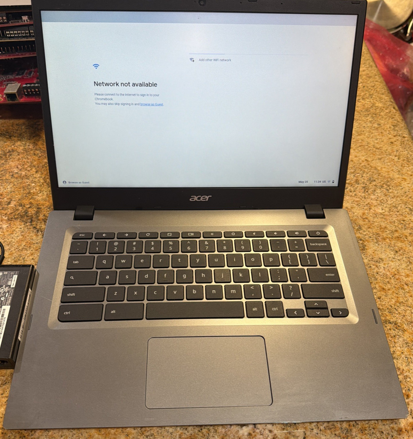 Acer Chromebook 14 N15Q13 Celeron 3855U 1.6GHz. 4GB RAM 32GB SSD AC Adapter