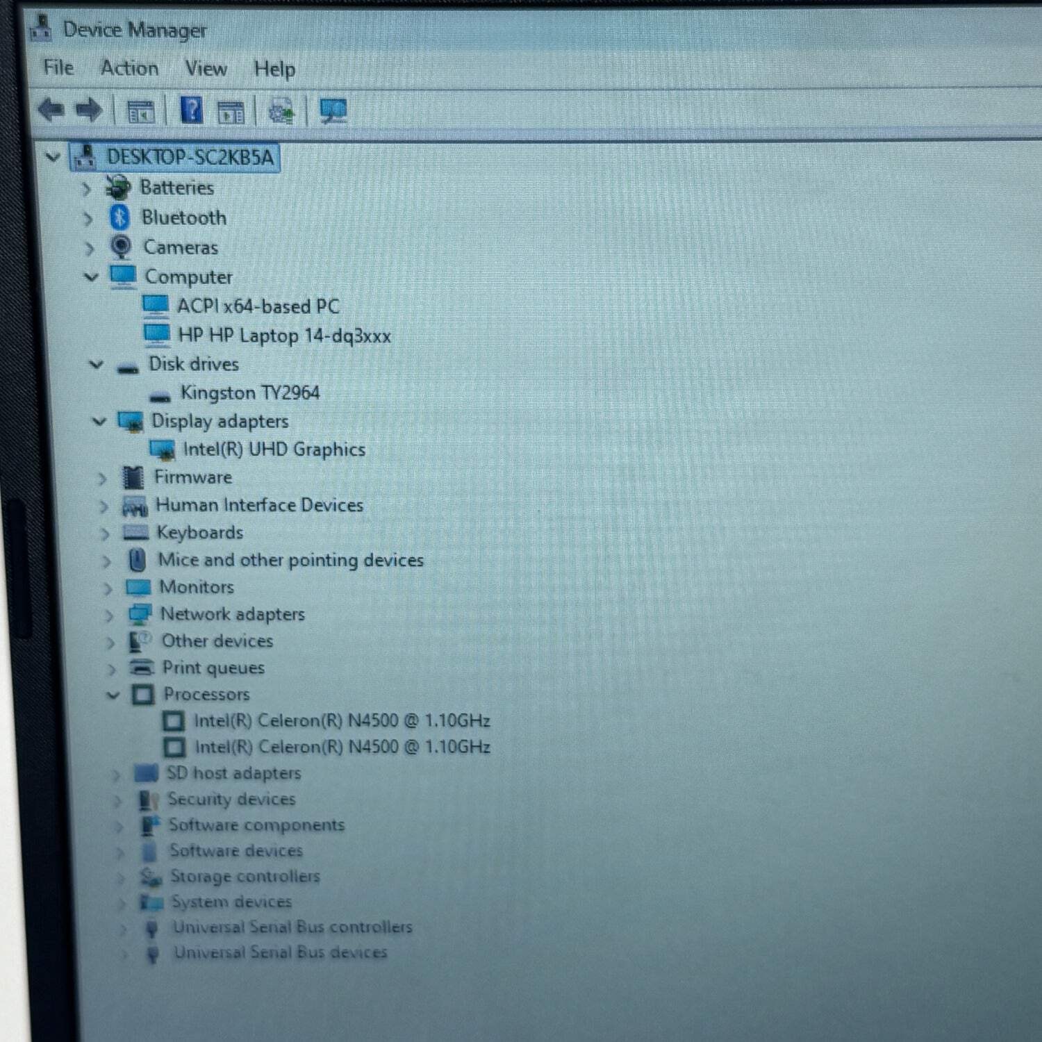 HP Laptop 14-DQ3000DX 14″ Celeron N4500 1.10Ghz 8GB RAM 64GB eMMC