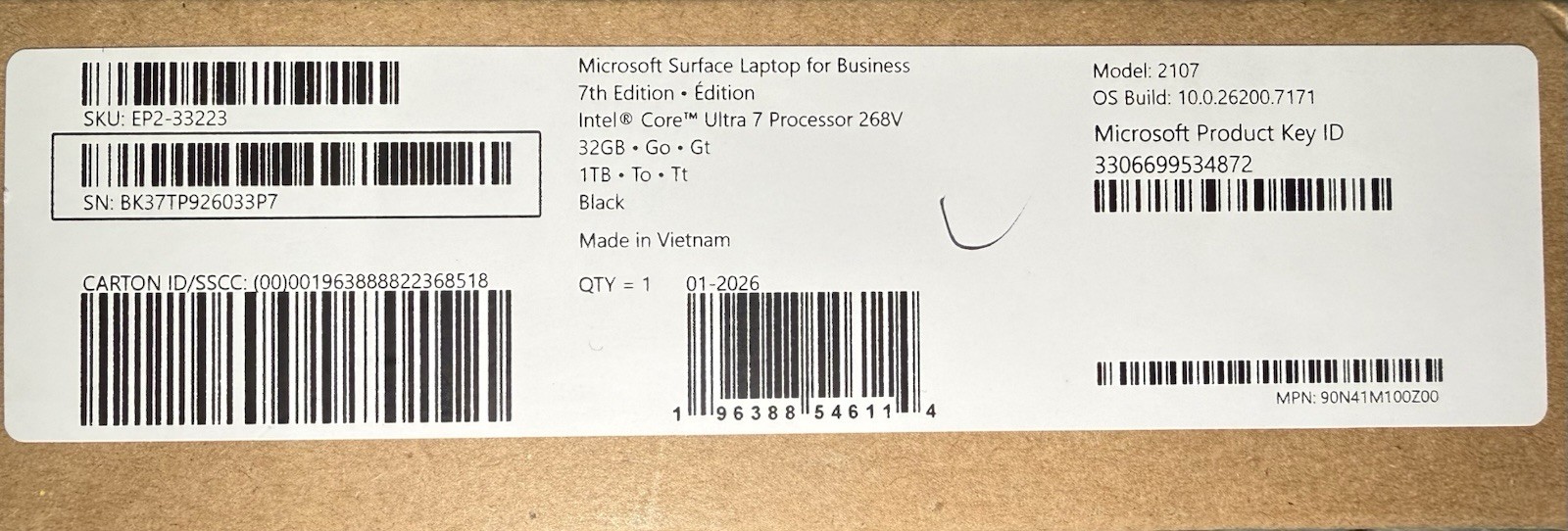 Microsoft Surface Laptop for Business 13.8″ Core Ultra 7 268V 32GB 1TB SSD