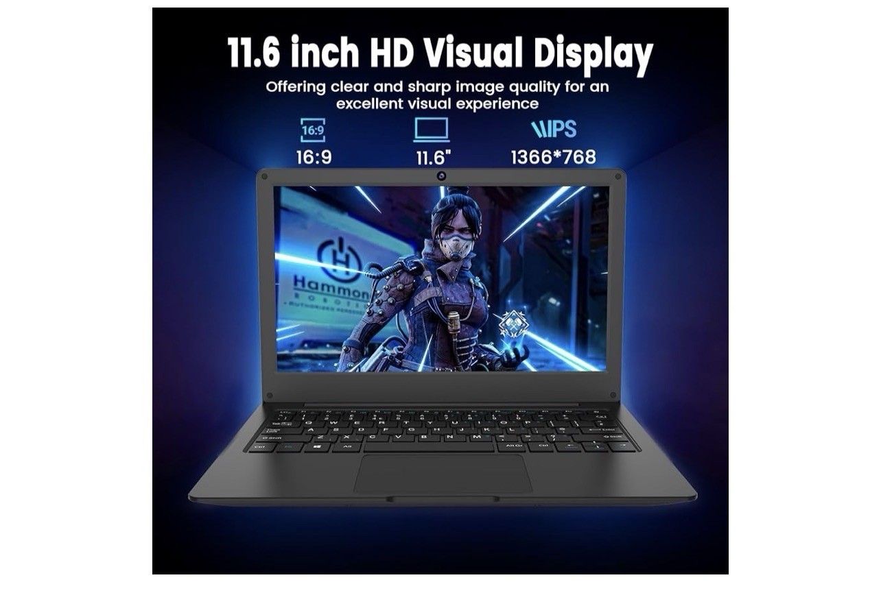 Azeyou 11.6-inch HD Laptop — Student Laptop: 4GB DDR4 RAM, 128GB SSD, OS 11 Pro