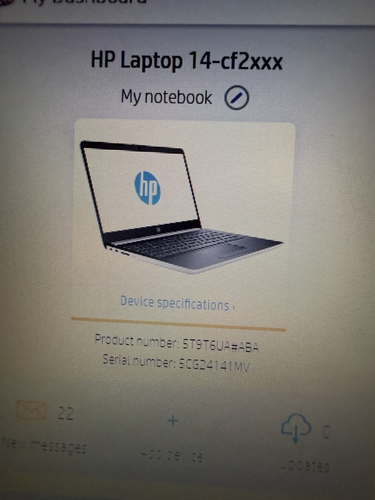 HP 14-cf2111wm 14″ Laptop Blue Intel Processor Windows 11 W/charger EUC