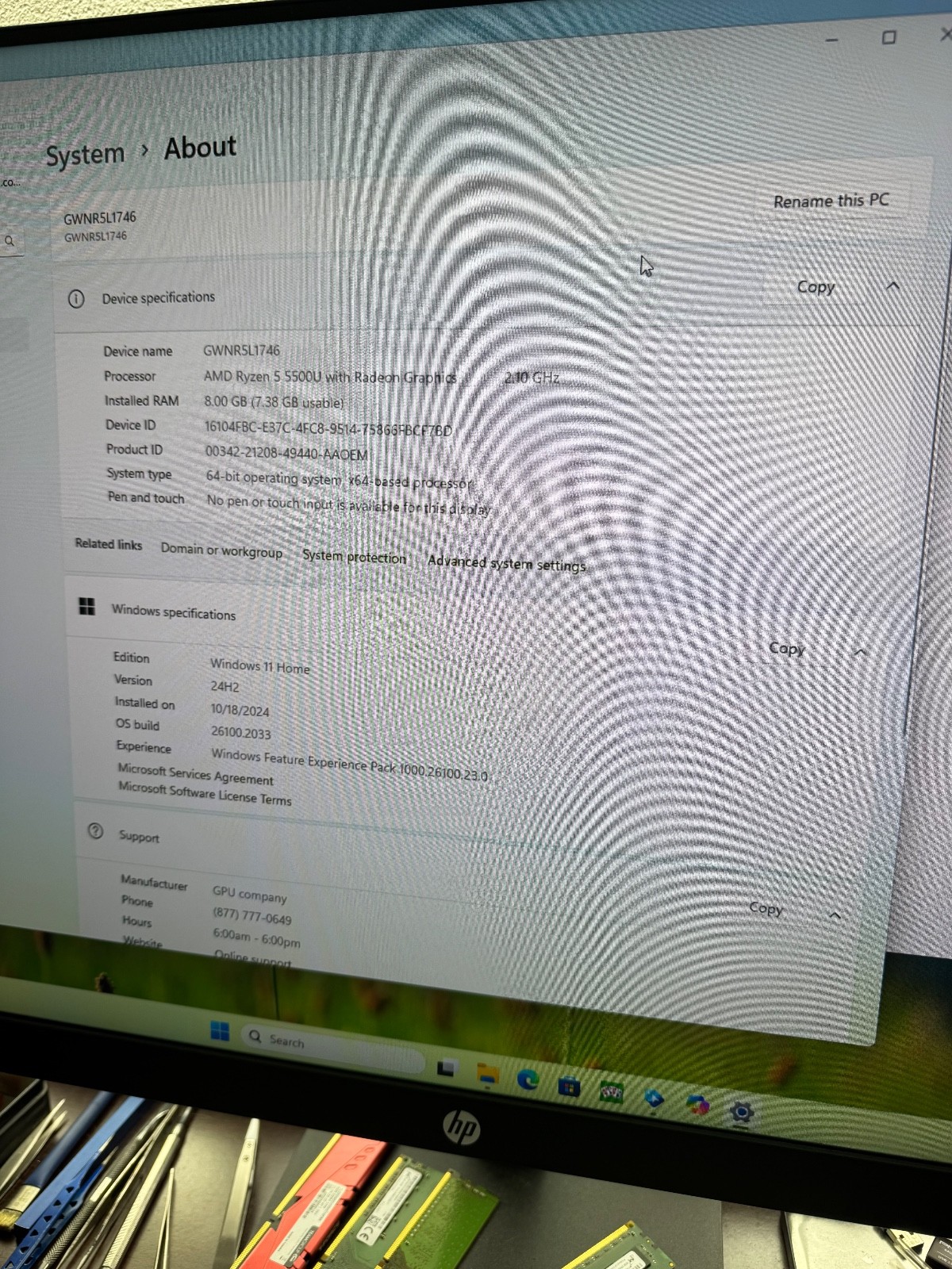 Gateway GWNR5L1746 17.3″ AMD Ryzen 5 5500U 24GB RAM 256GB SSD Windows 11 4 Parts