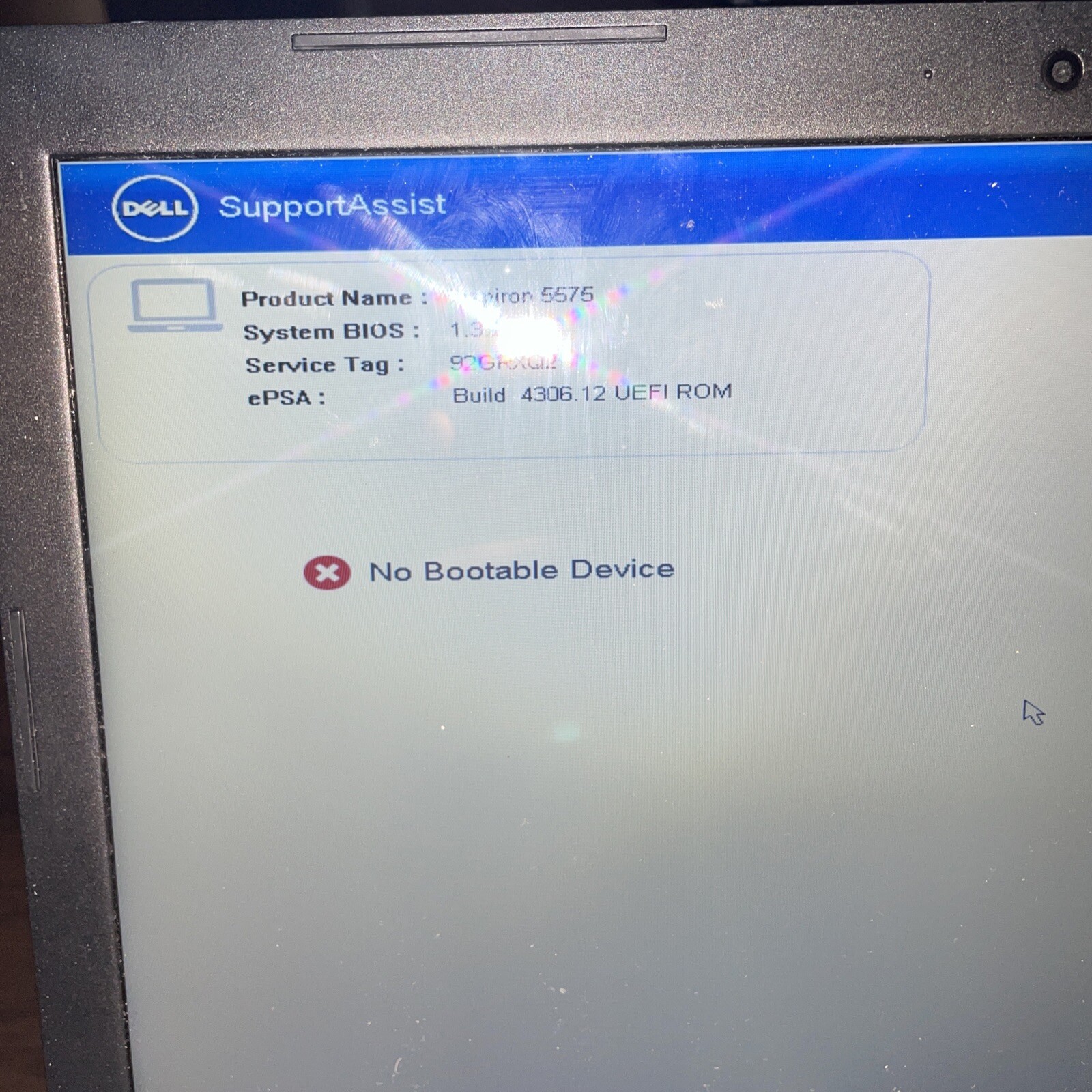 DELL INSPIRON 5575 Laptop w/ AMD Ryzen 5 2500U 3.60GHz + 4GB | No OS 128gb ssd
