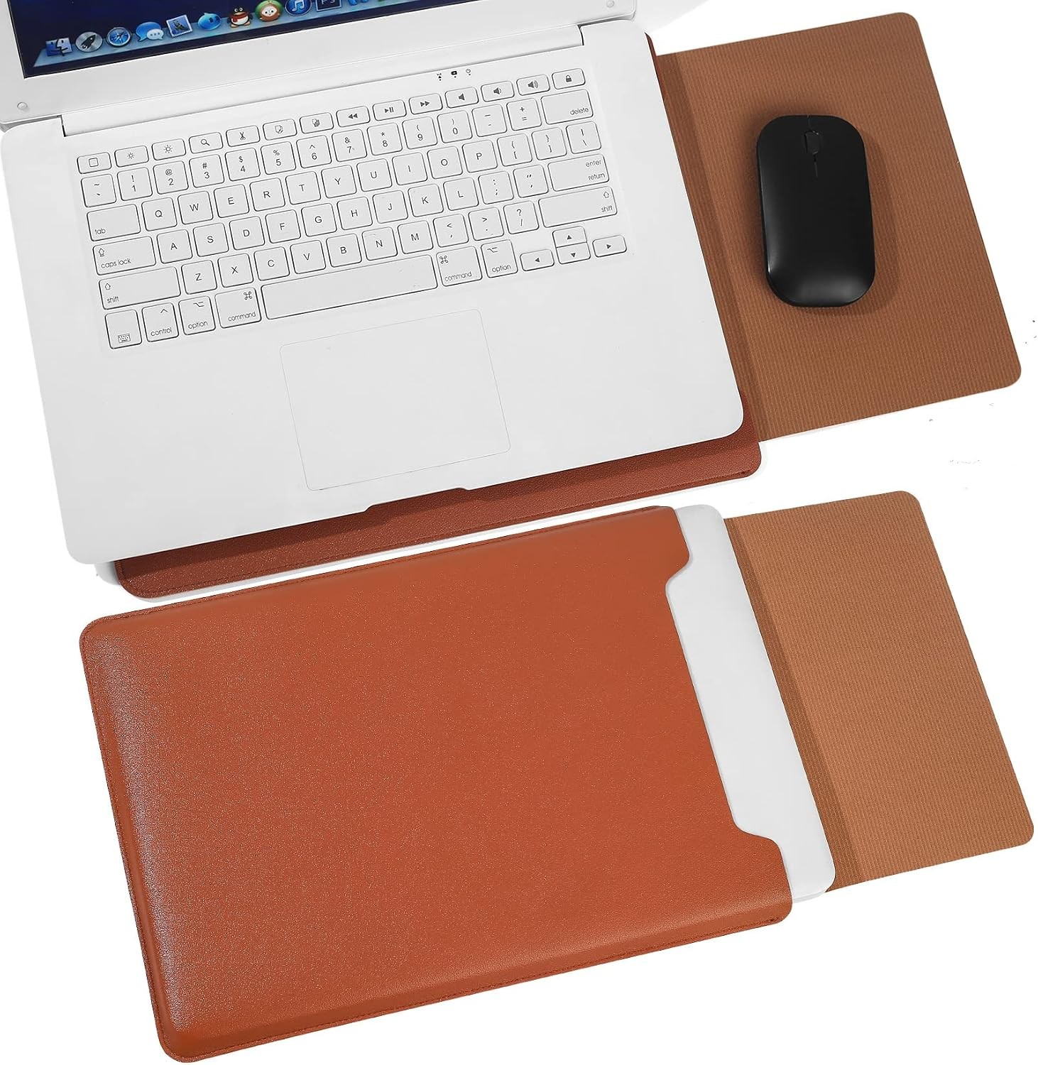Apple 14 inch/13.3 inch Laptop Sleeve, Padded Case, Thin Portable Bag – Brown