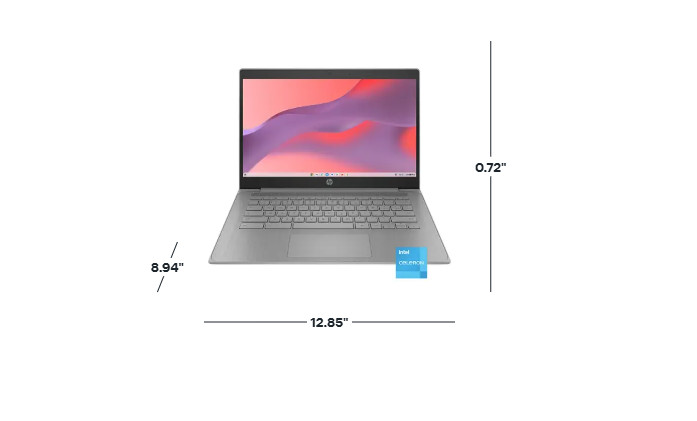 ✨HP 14″ Chromebook Laptop – Intel Celeron N4120- 4GB RAM 64GB eMMC – Modern Gray