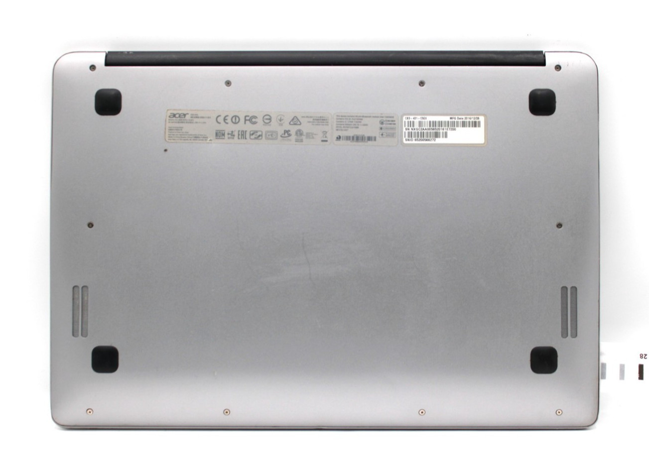Acer Chromebook Celeron N3160@1.6GHz 4GB DDR3 32GB Internal NO OS *USED/TESTED*