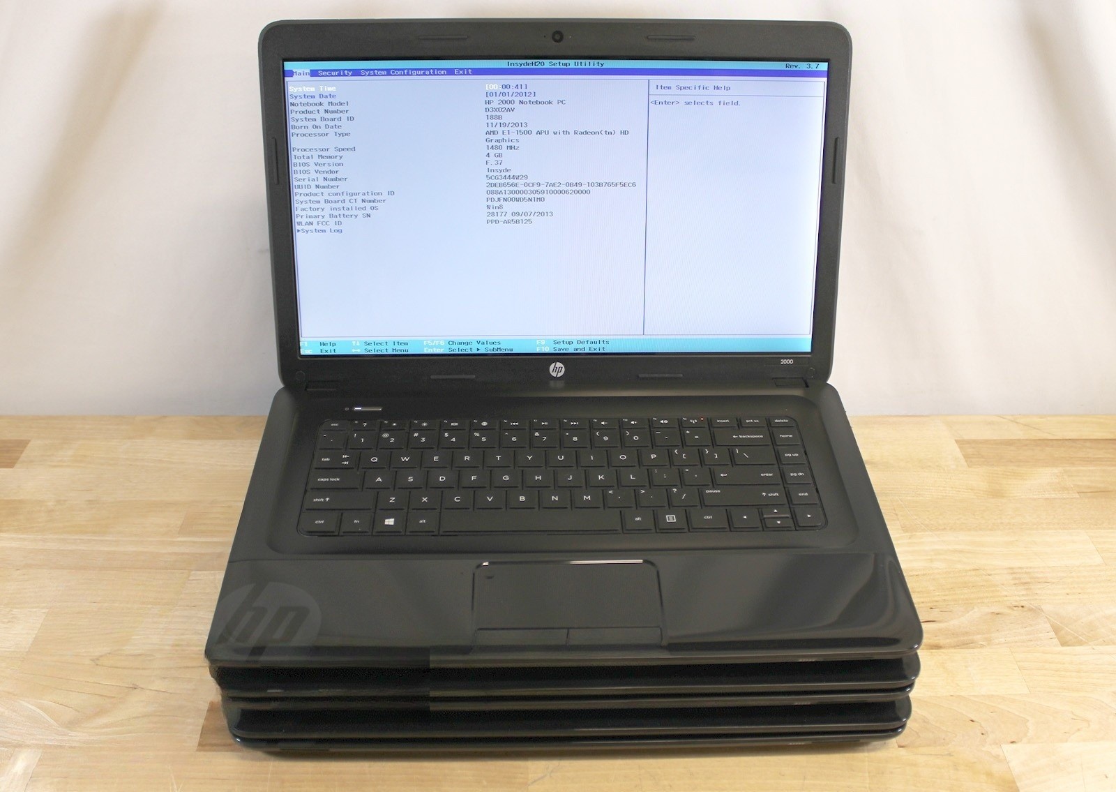 Lot of 3 HP 2000 Notebook AMD E1-1500 APU 1.48GHz 4GB RAM No Drive