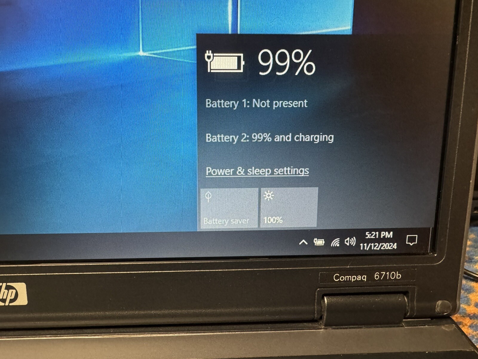 HP 6710b 15.4”, Win10pro, Intel C2D 2.20, 150 GB, 2.5 GB, DVD-RW, Wifi, #003