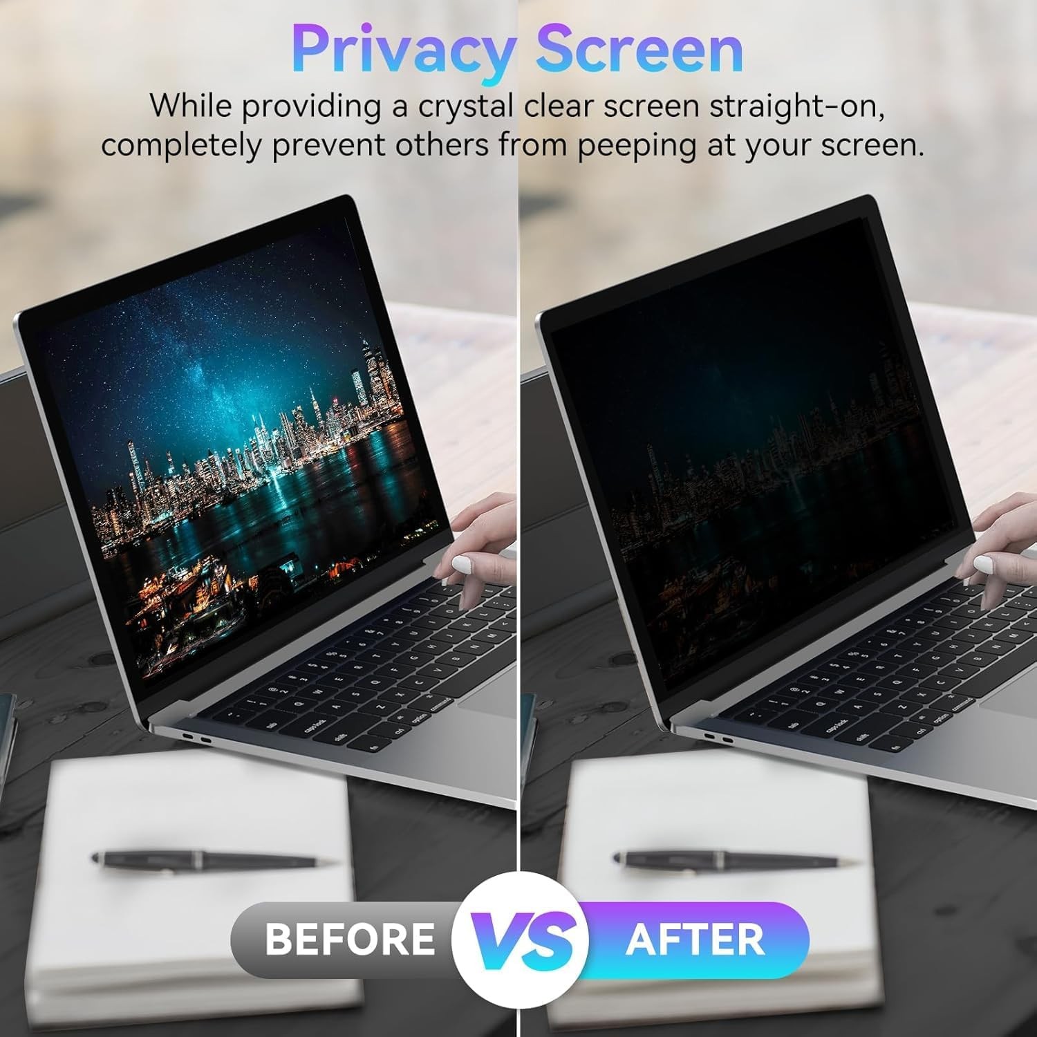 Laptop Privacy Screen 15.6 Inch, Removable 16:9 Aspect Filter Screen Protector