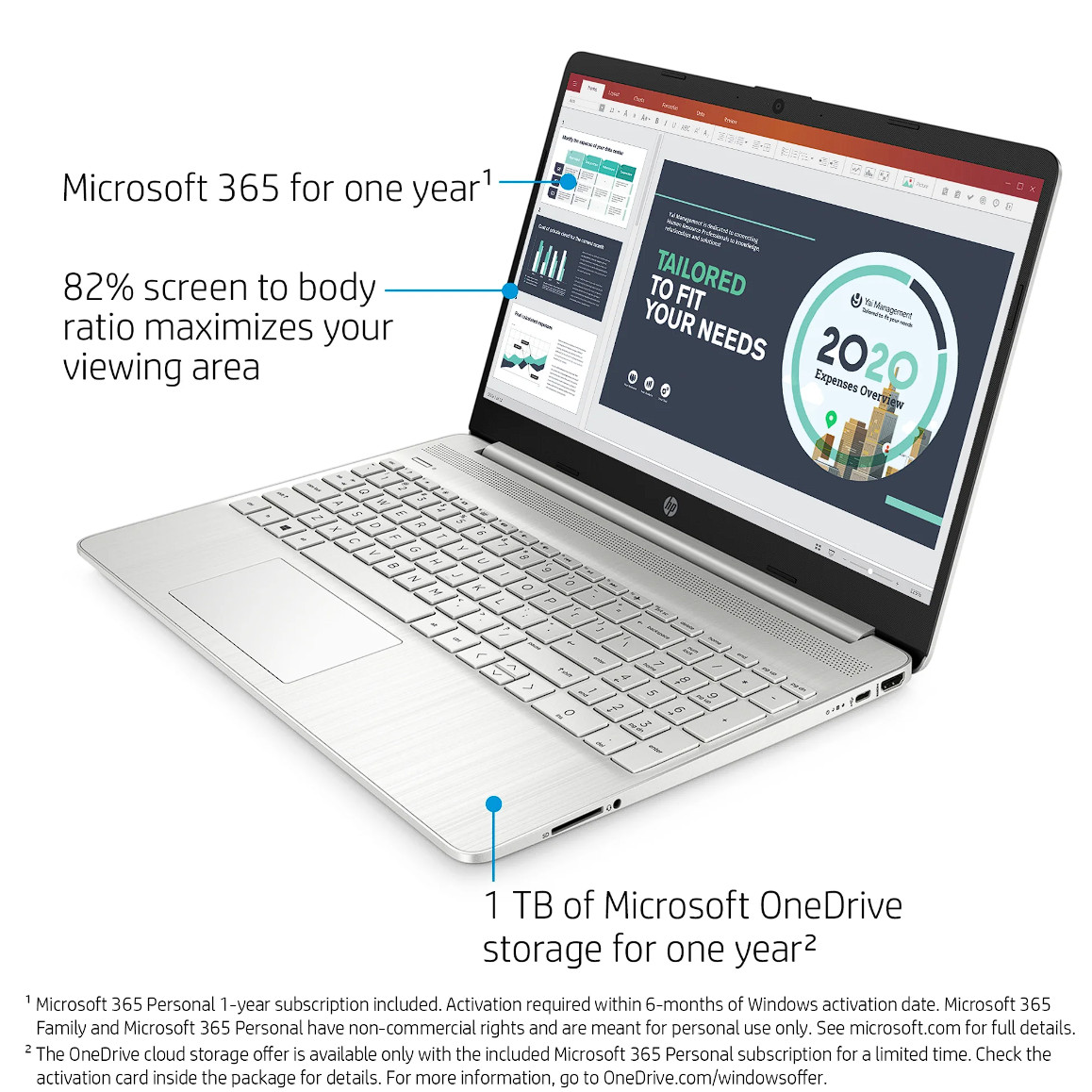 HP 15.6inch FHD, Athlon N3050, 4GB RAM, 128GB SSD Windows 10 Home 15-ef1001wm