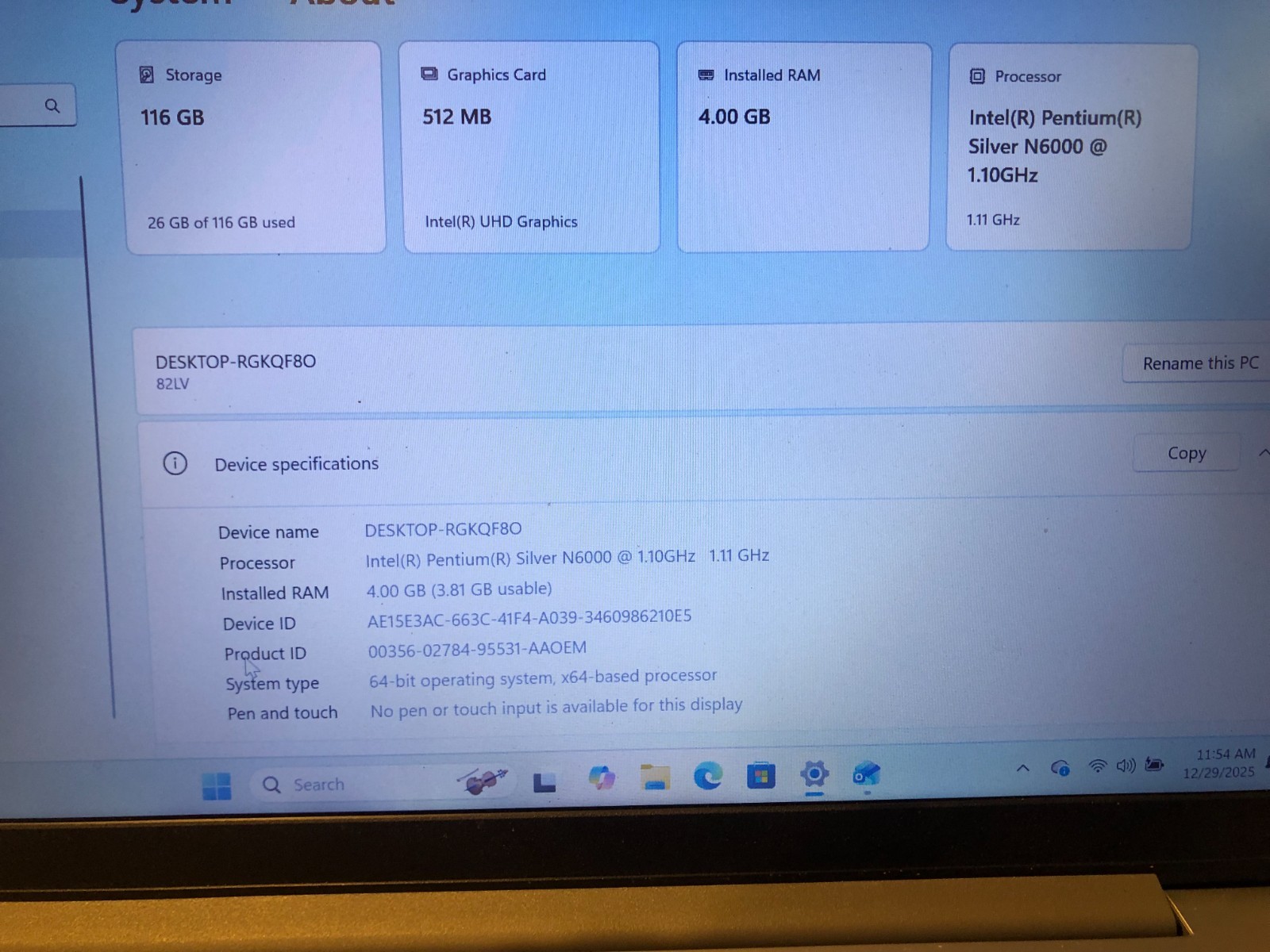 Lenovo IPad 1i 14LapT,14″S,I P,AI Enabled,4GB M,128GB eMMC S,W11,82LV003WUS