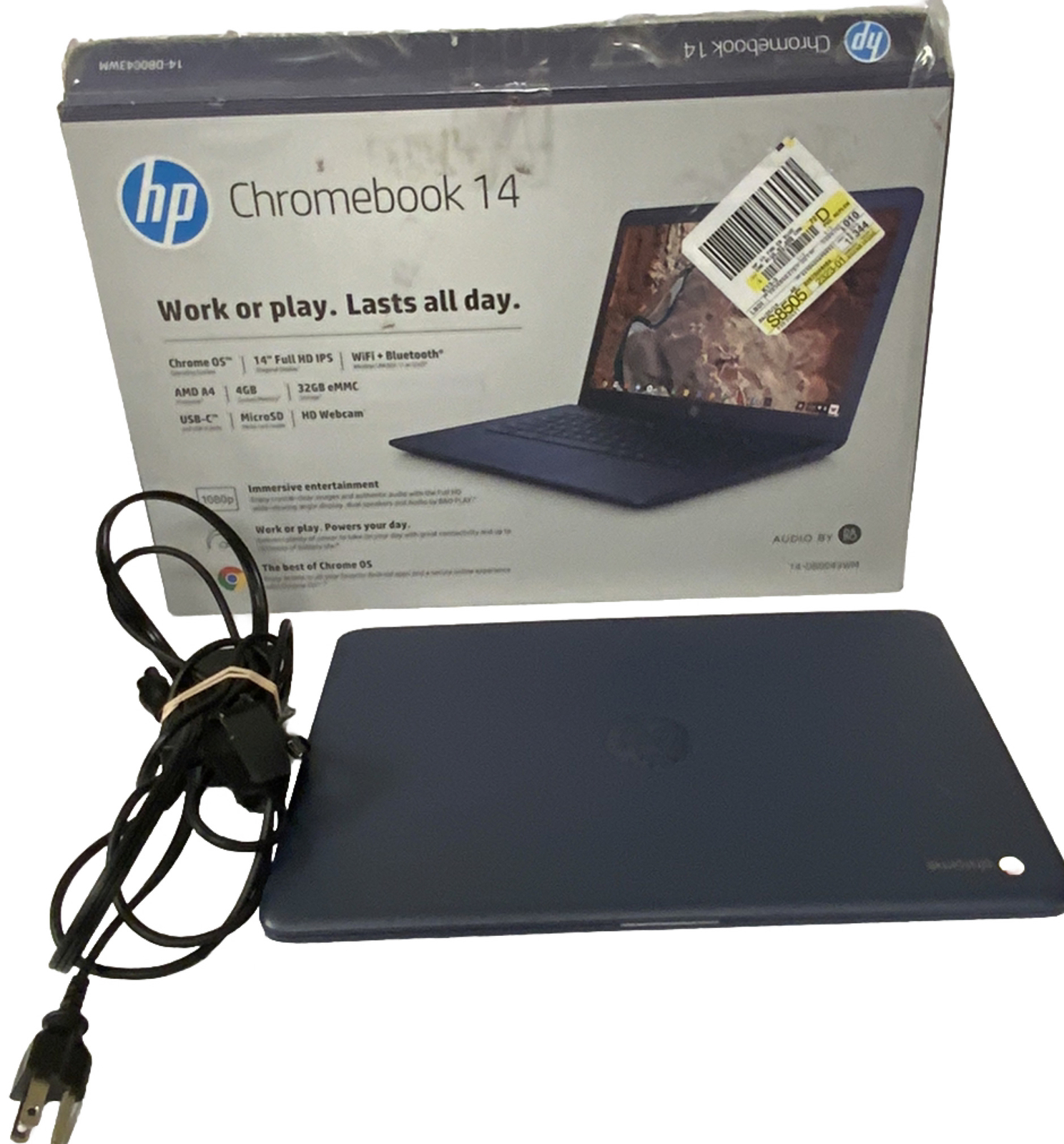 HP 14-db0043wm Chromebook 14″ FHD A4-9120C 1.6GHz 4GB RAM 32GB eMMc Chrome OS
