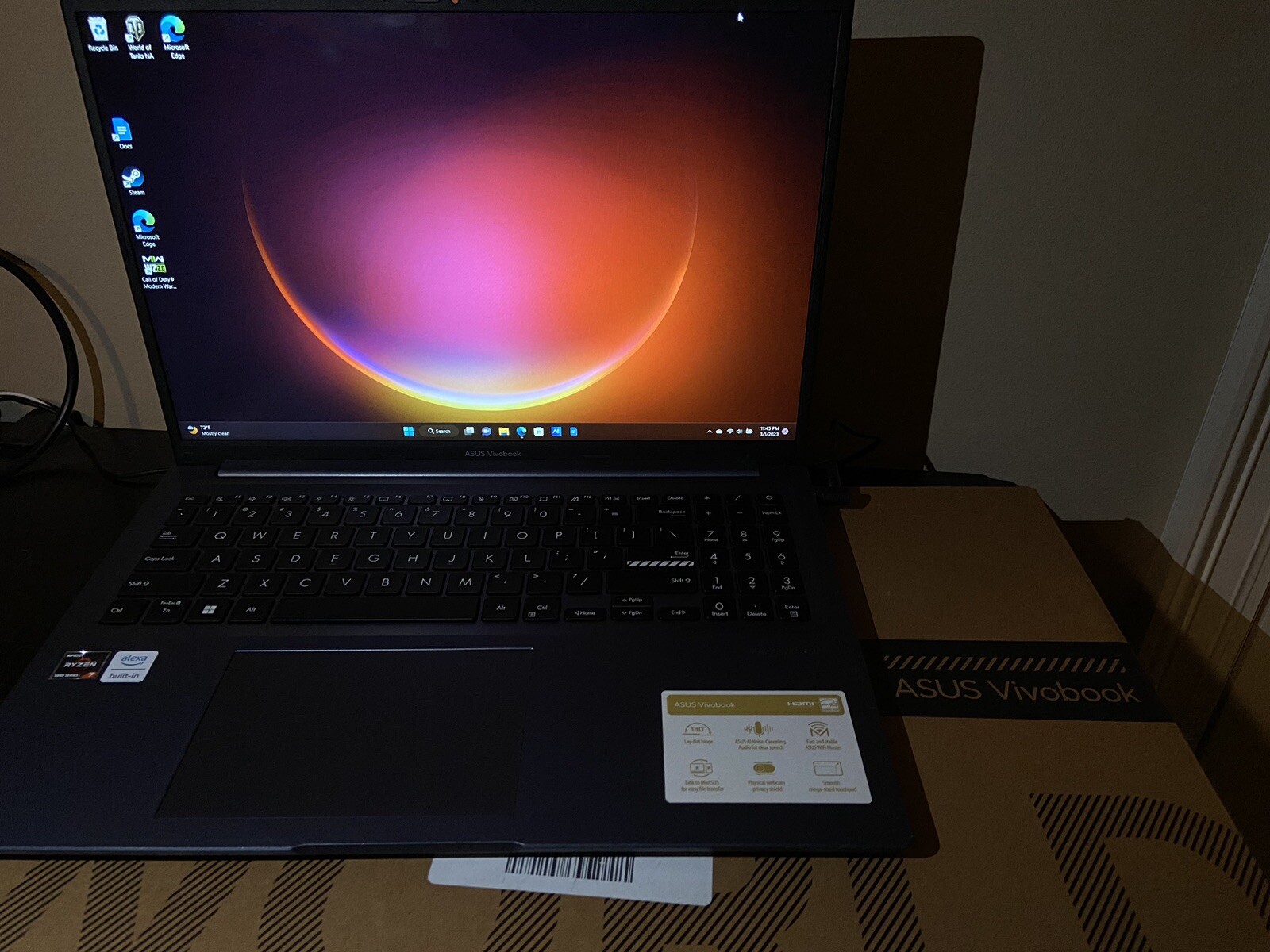 ASUS Vivobook 16″ (512GB SSD, AMD Ryzen 7 5000 Series, 4.40 GHz, 16GB) Laptop –