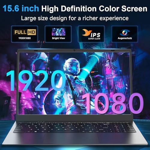 Laptop, 15.6 Inch Laptops – 32GB RAM 512GB SSD, Pentium 6500Y Processor (Up to