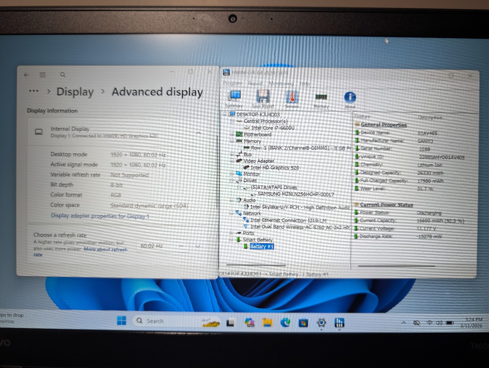 Lenovo ThinkPad T460s TouchScreen | i7 6th 12GB 256GB SSD | Backlit Win 11 Pro