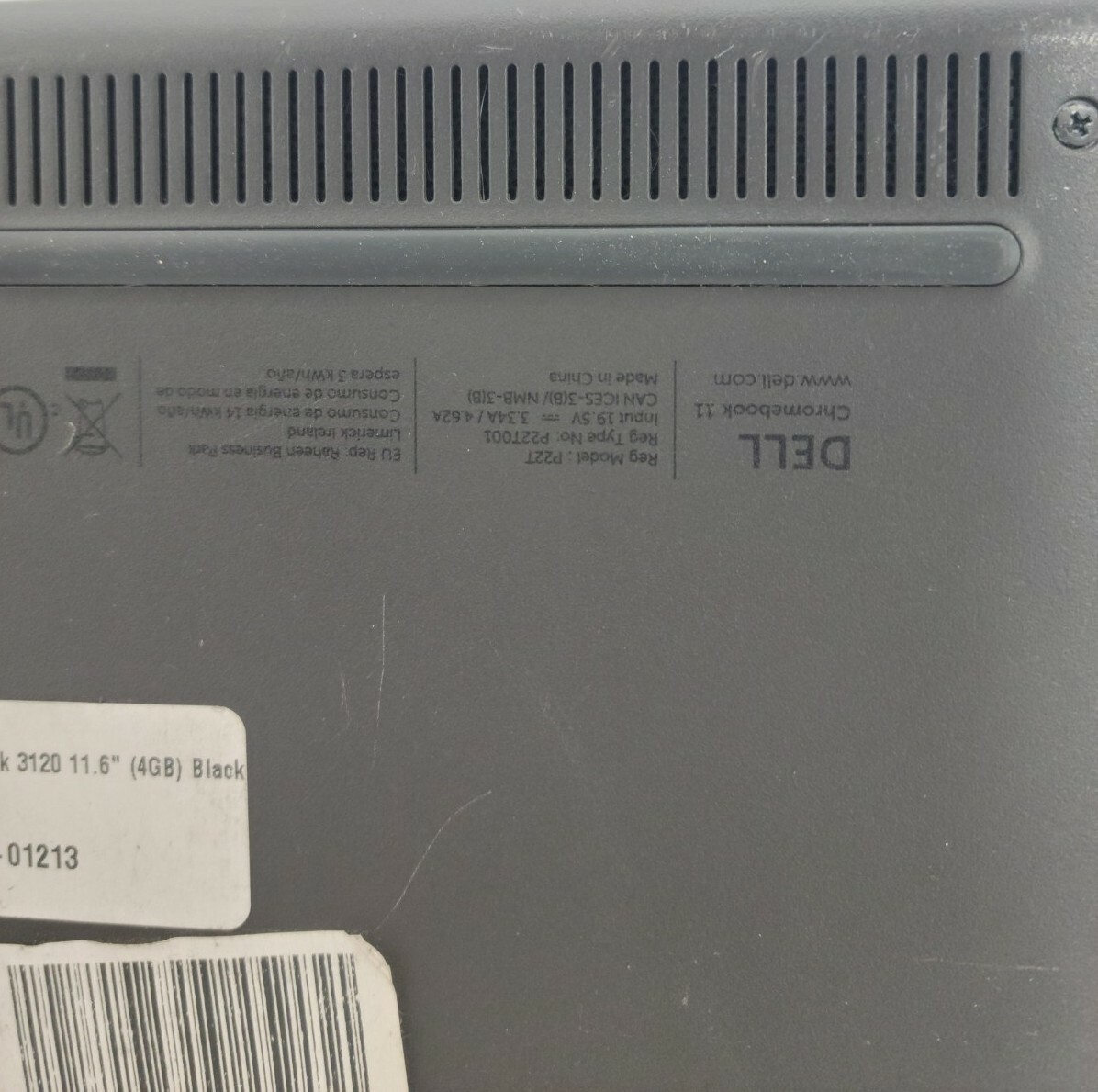 dell p22t chromebook 11p22t001 laptop grey 2.16Ghz intel celery USED.