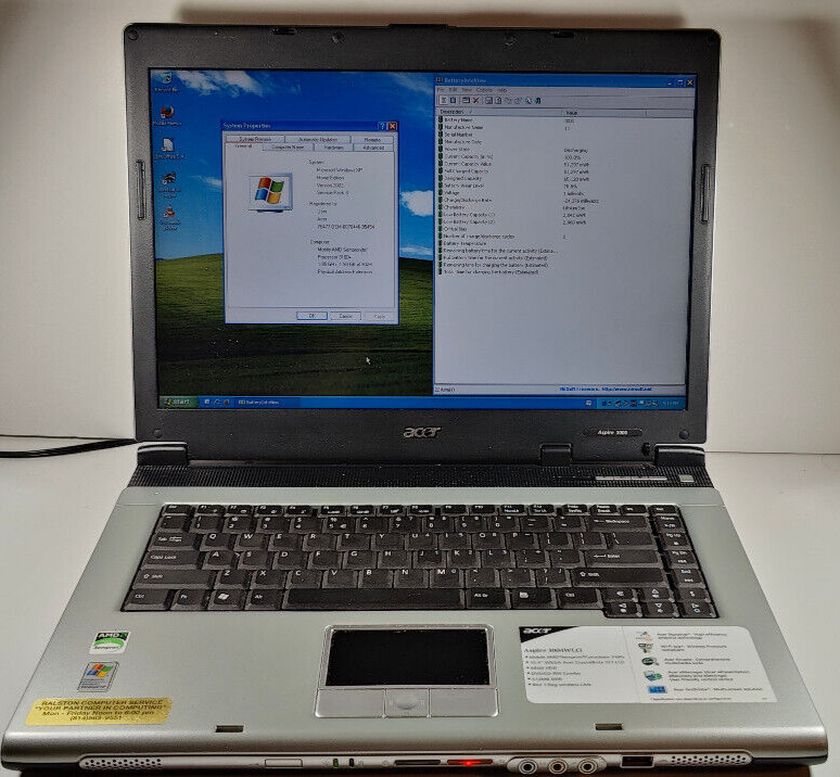 Acer Aspire 3004WLCi 15.4″ AMD Sempron 3100+ 1.8 GHZ 2GB RAM 64GB SD Card WinXP