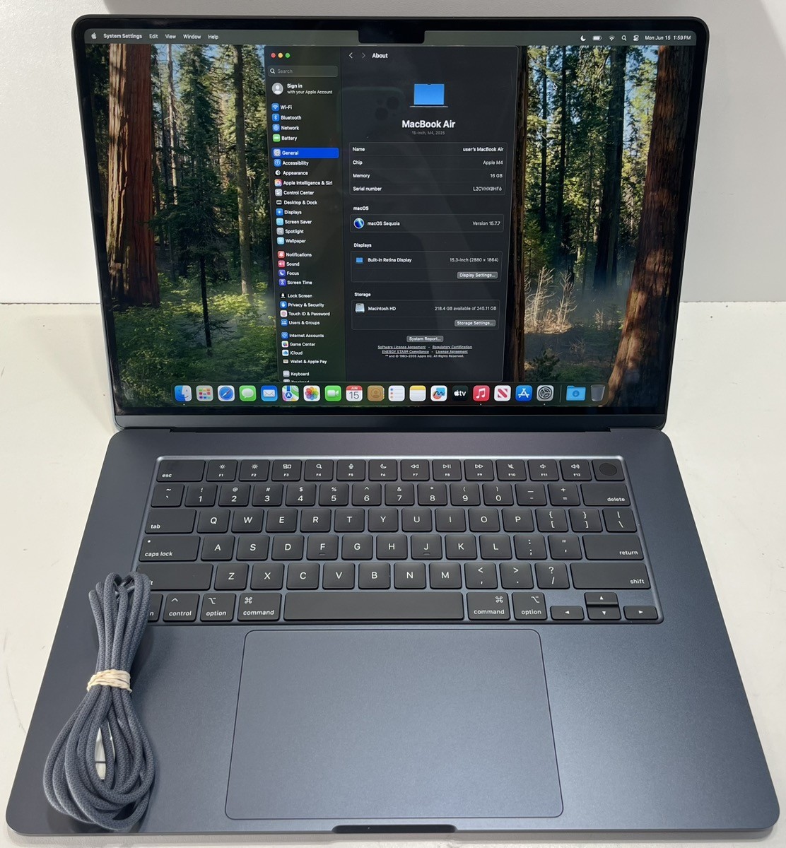 APPLE MACBOOK AIR A3241, 16GB RAM, 256GB, M4 CHIP DOES INCLUDE A CHA (P19020532)
