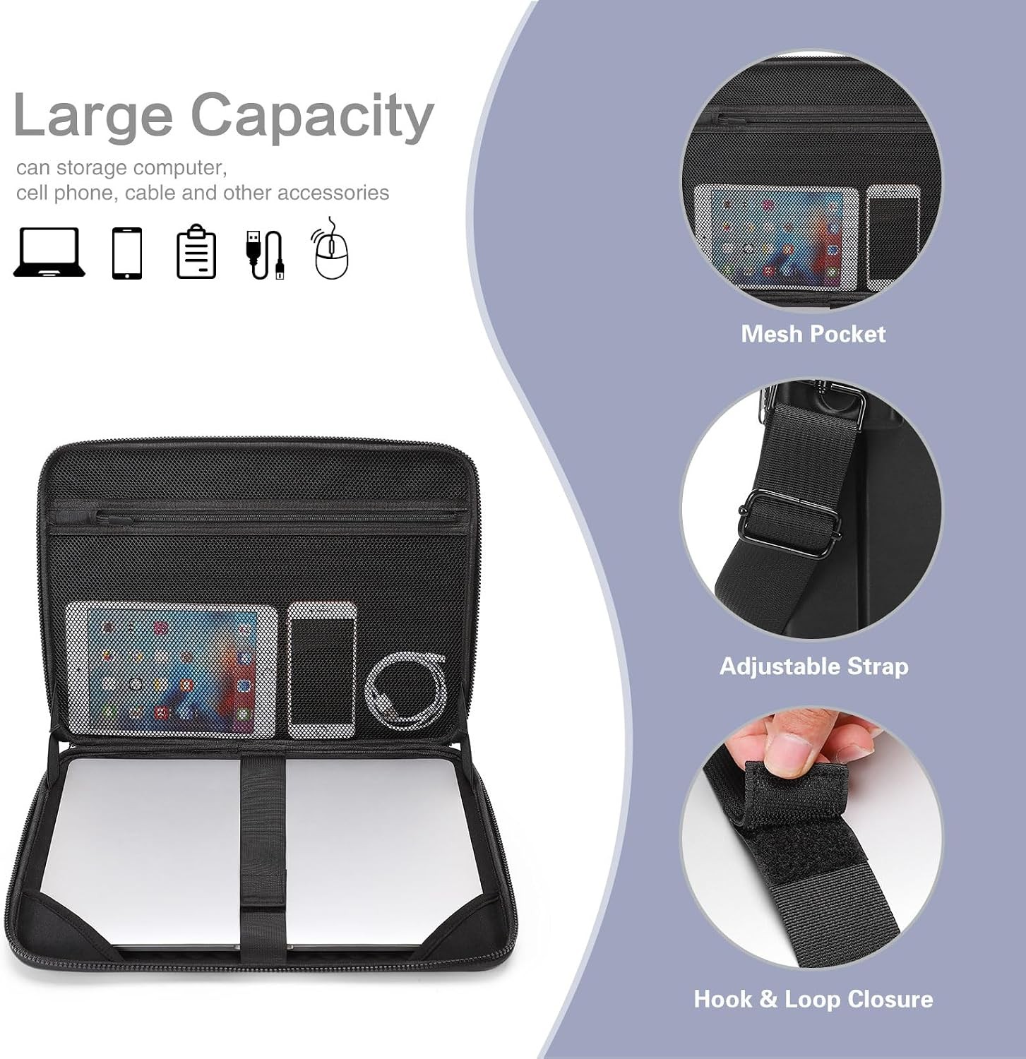 Hard Shell Laptop Case Sleeve, Abstract Geometric Waterproof Carrying Case Bag