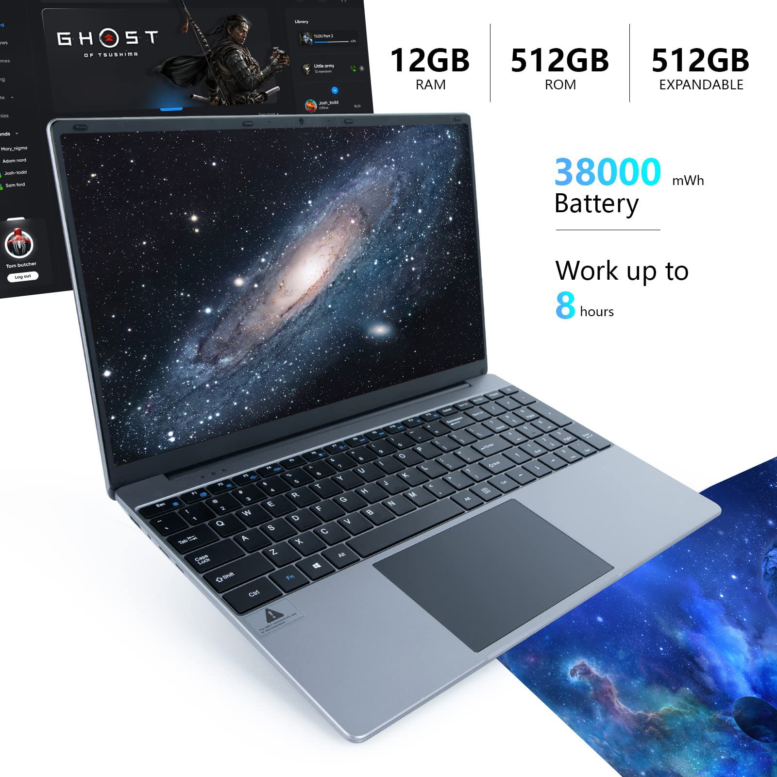 15.6” Laptop Notebook | Intel Celeron N5095| 12GB RAM | 512GB SSD | Windows 11