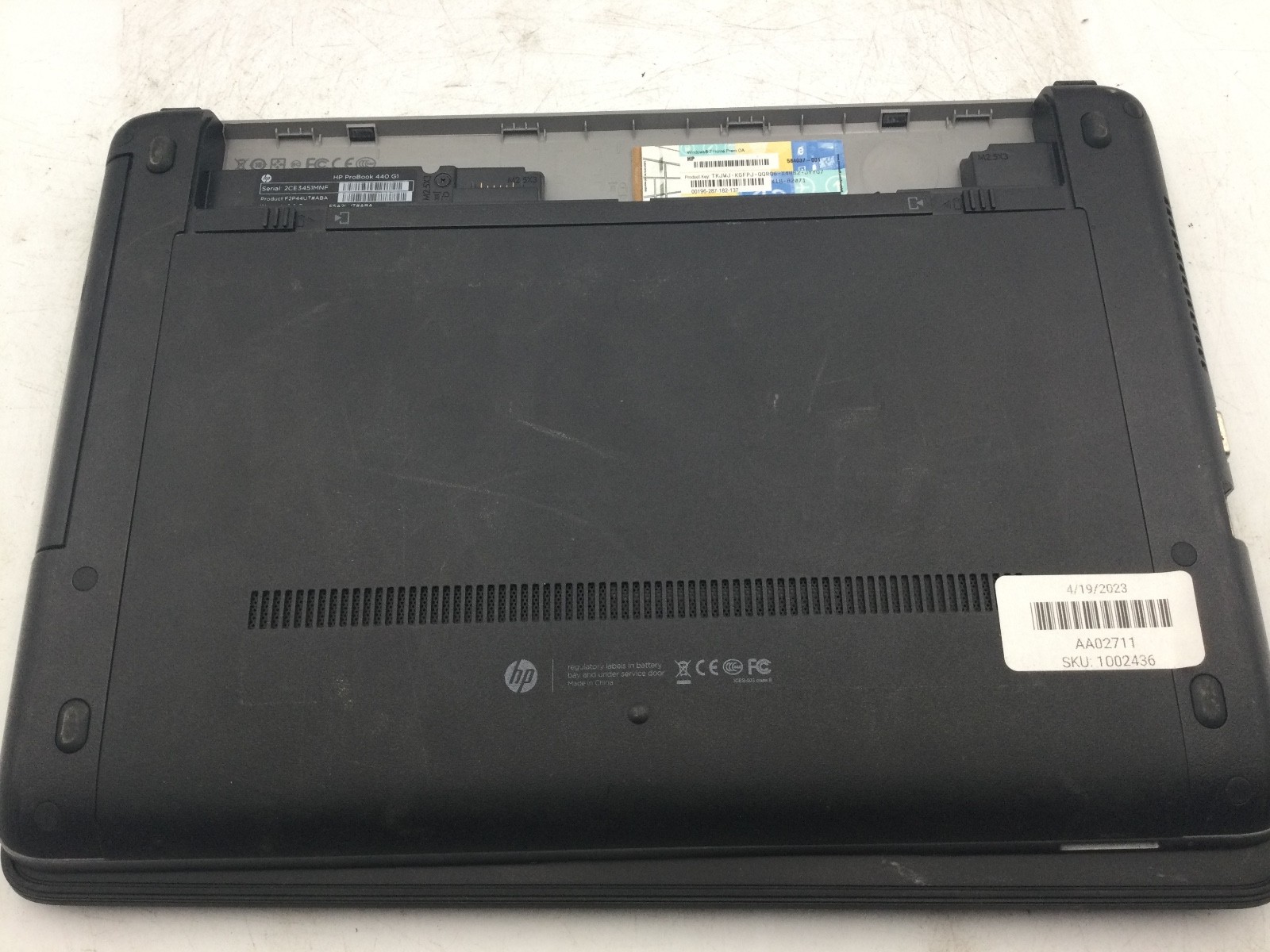 HP PROBOOK 440 G1 – FOR PARTS/BAD SCREEN – INTEL I3 – NO RAM – READ DESCRIP -BB