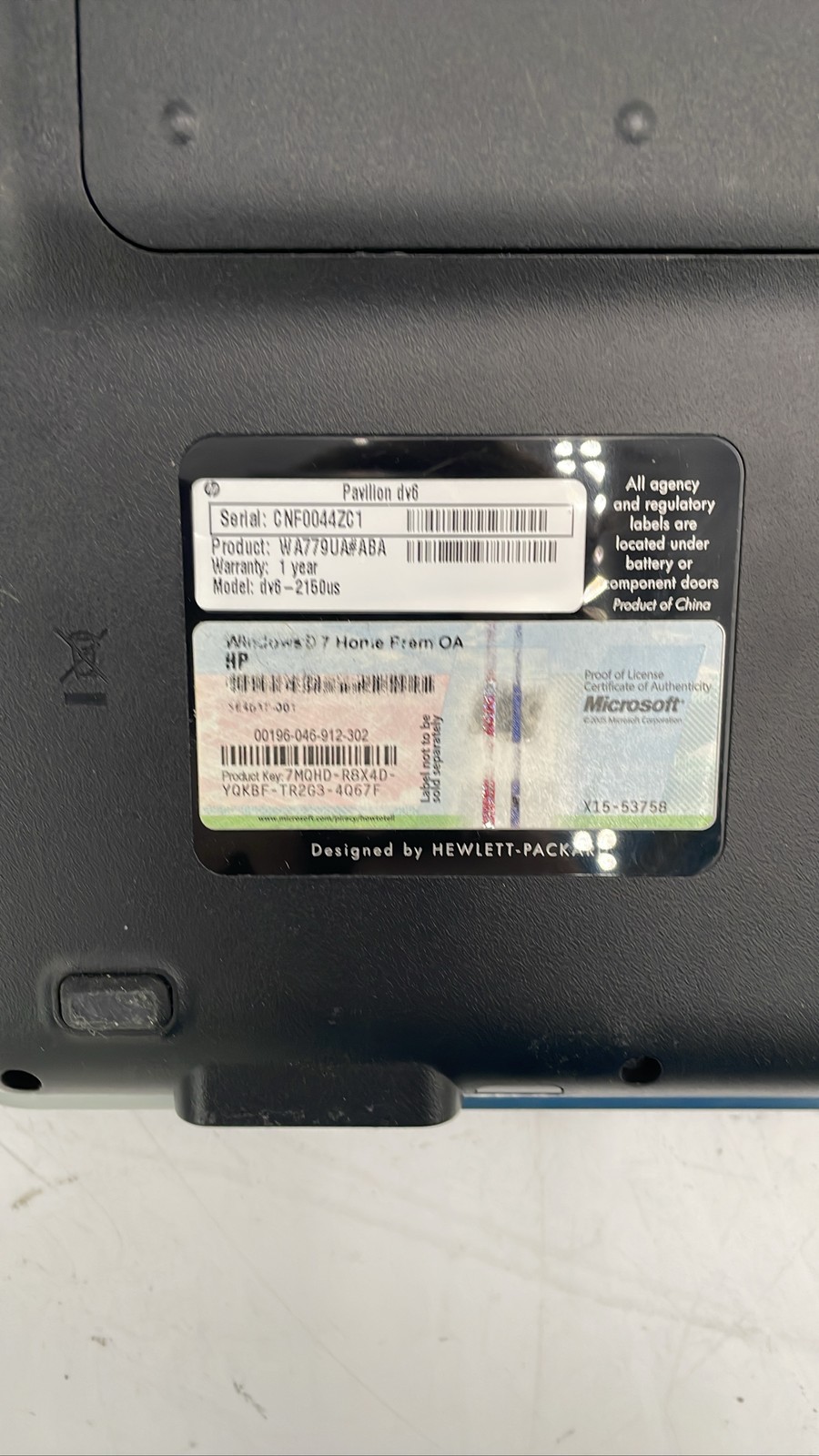 HP Pavilion dv6-2150us 15.6″ Intel Core Processor Laptop No HDD