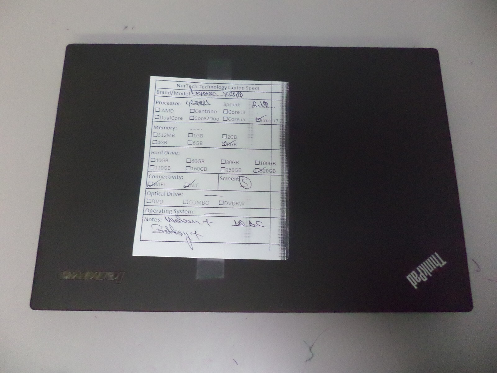 Lenovo ThinkPad X240 12.5″ i7-4600U 2.1GHz 8GB/320GB Webcam Laptop [No OS/AC]*