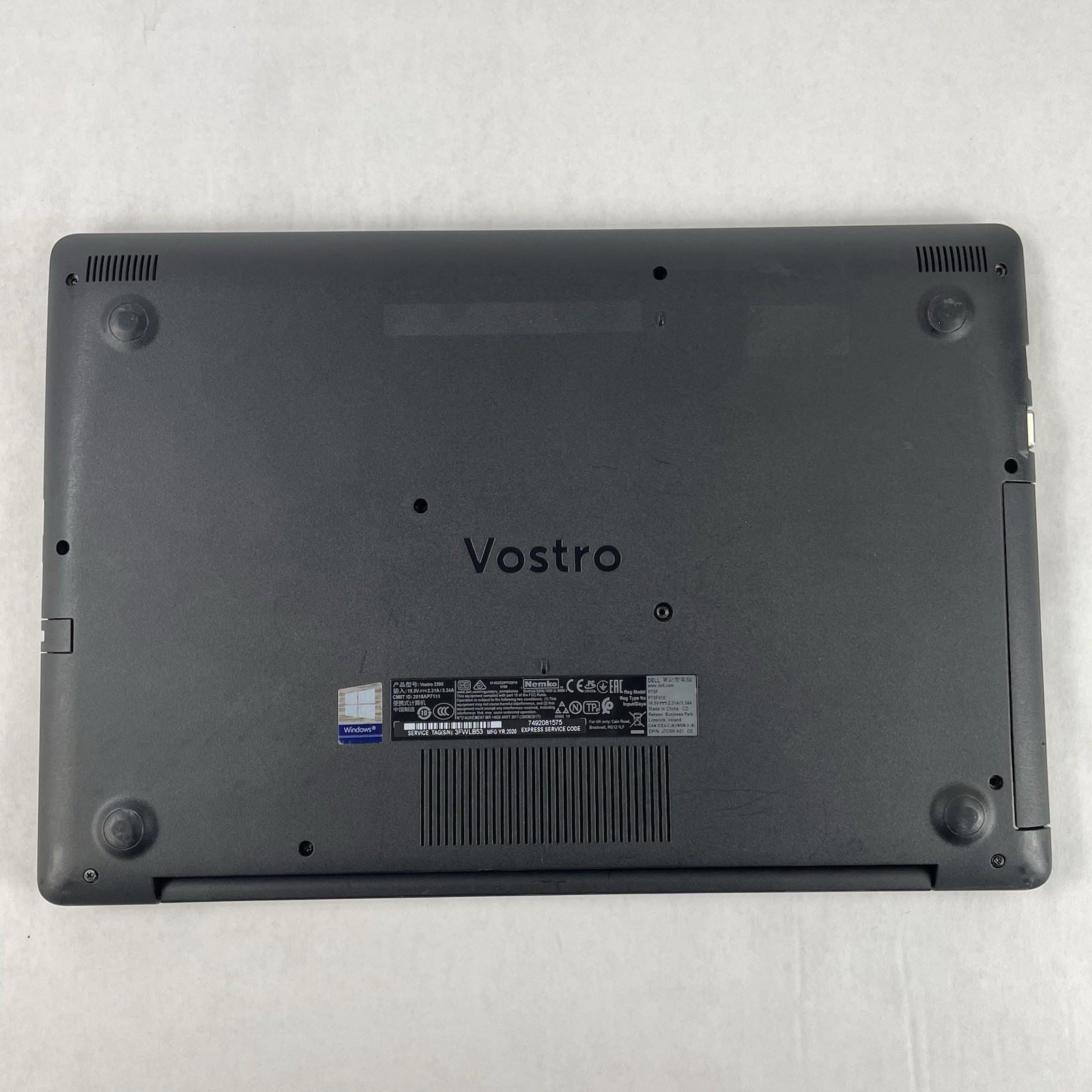 Dell Vostro 3590 15.6″ i7-10510U 4.30 GHz 8 GB RAM No SSD No OS No AC
