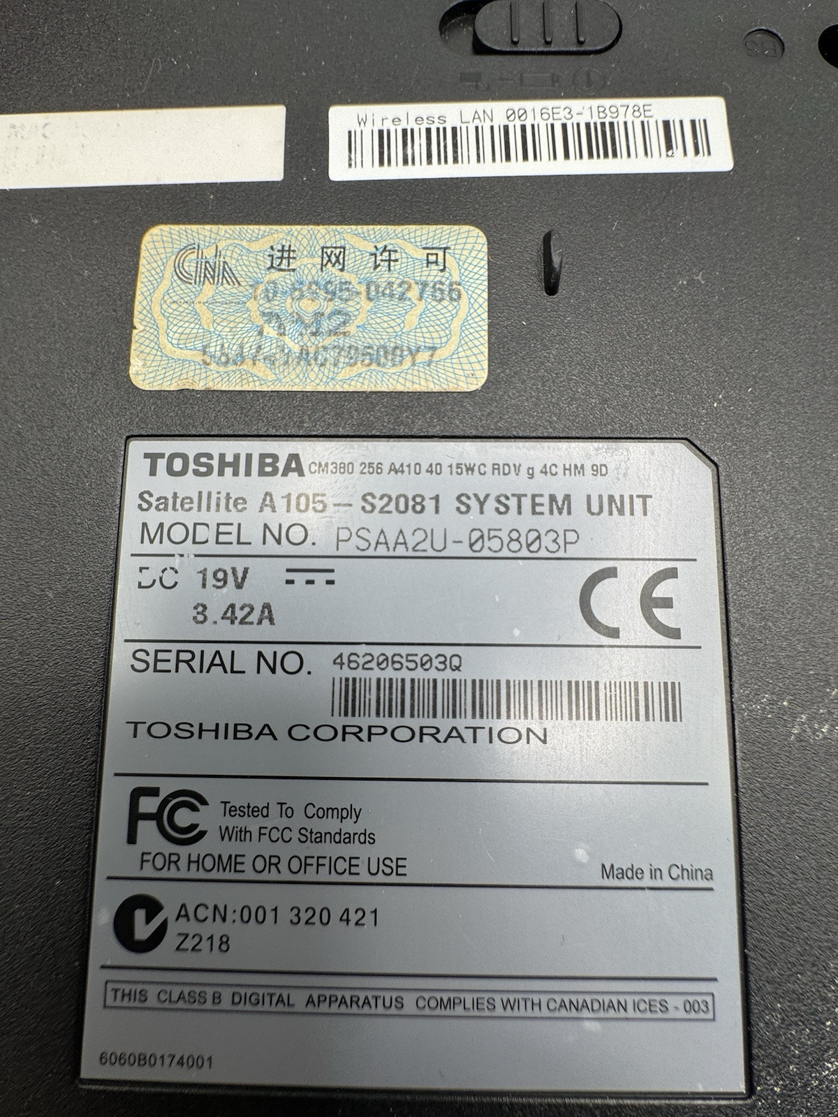 Lot Of 2 Laptops Toshiba Satellite A105-S2081 & ASUS X54C Powers On Locked