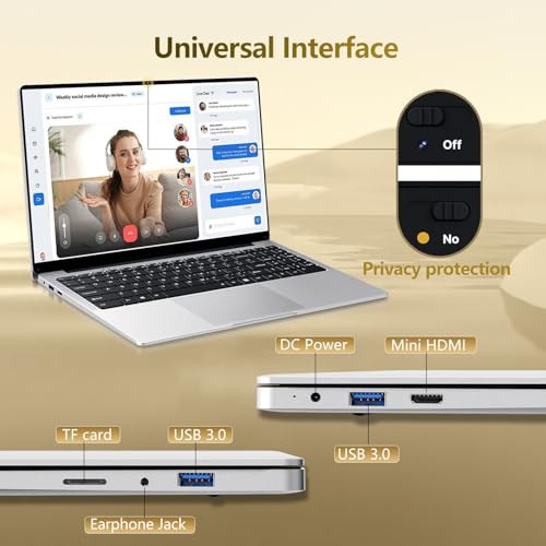 15.6″ Laptop Computer 16GB RAM 256GB SSD,Traditional Laptop Computers with