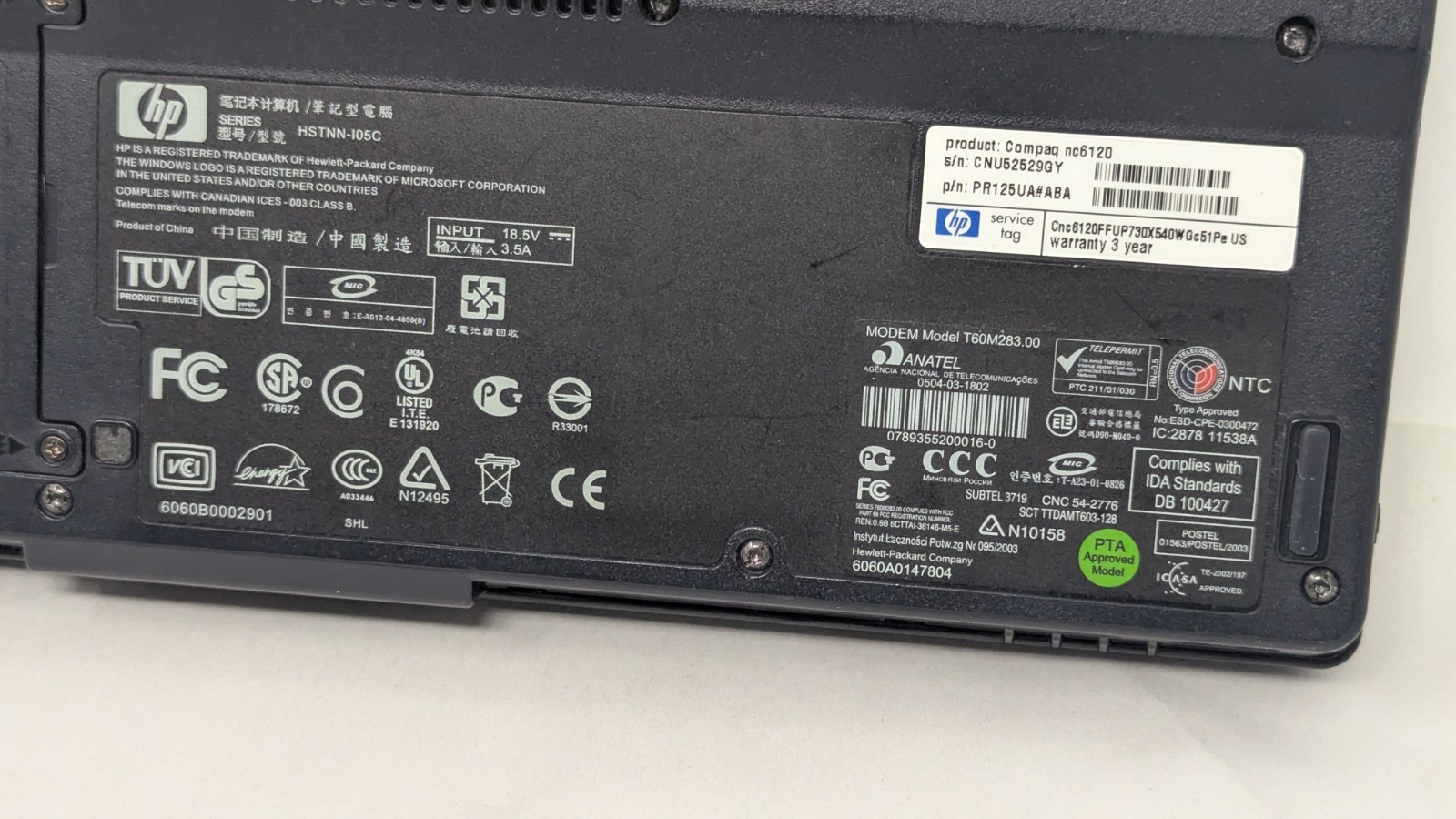 HP Compaq NC6120 Laptop RS232 Parallel XP Celeron Office 2GB Charger See Details