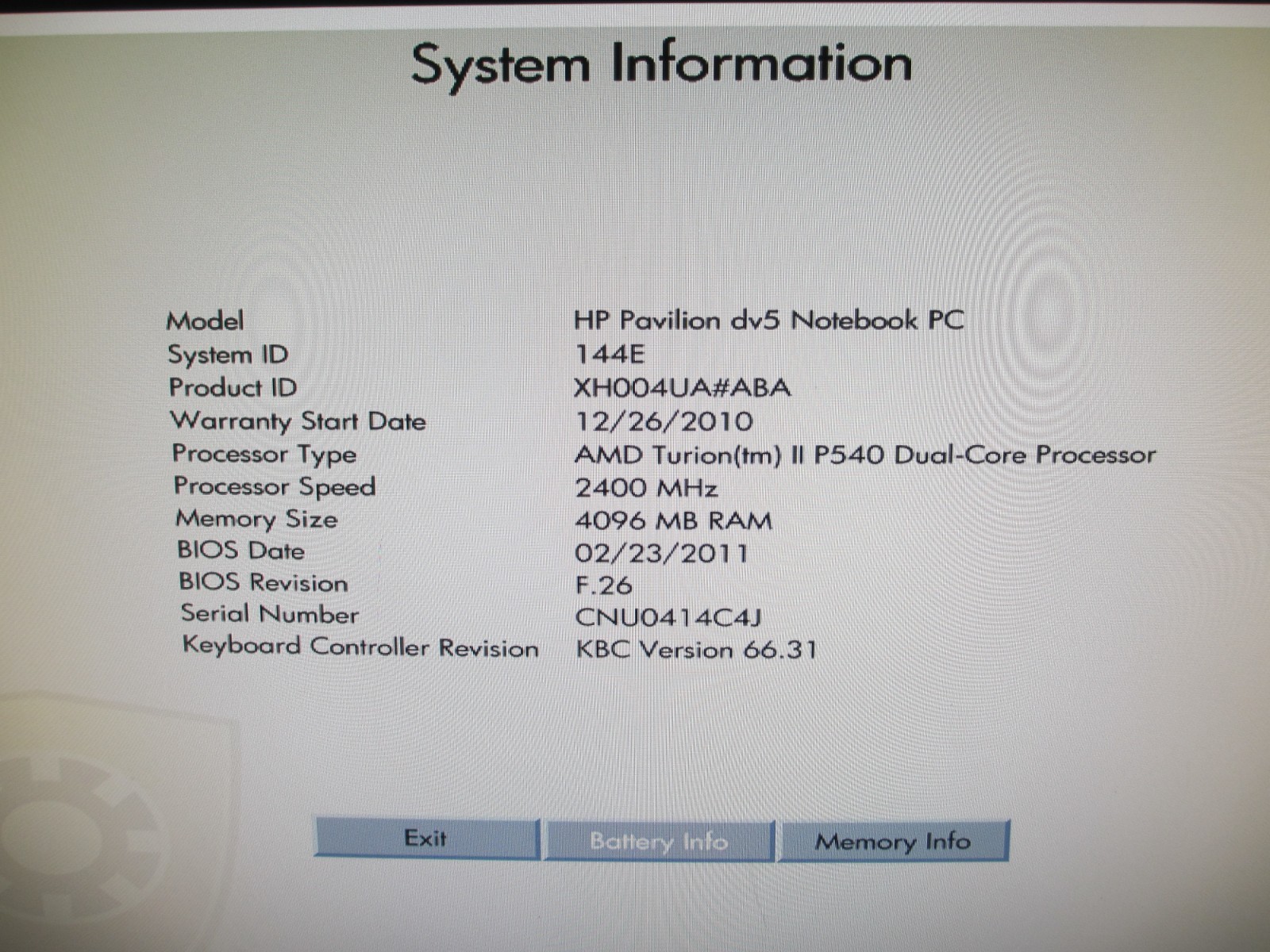 HP Pavilion dv5 Laptop/Notebook PC For Parts/Repair with AC Adapter, AMD 2.4GHz