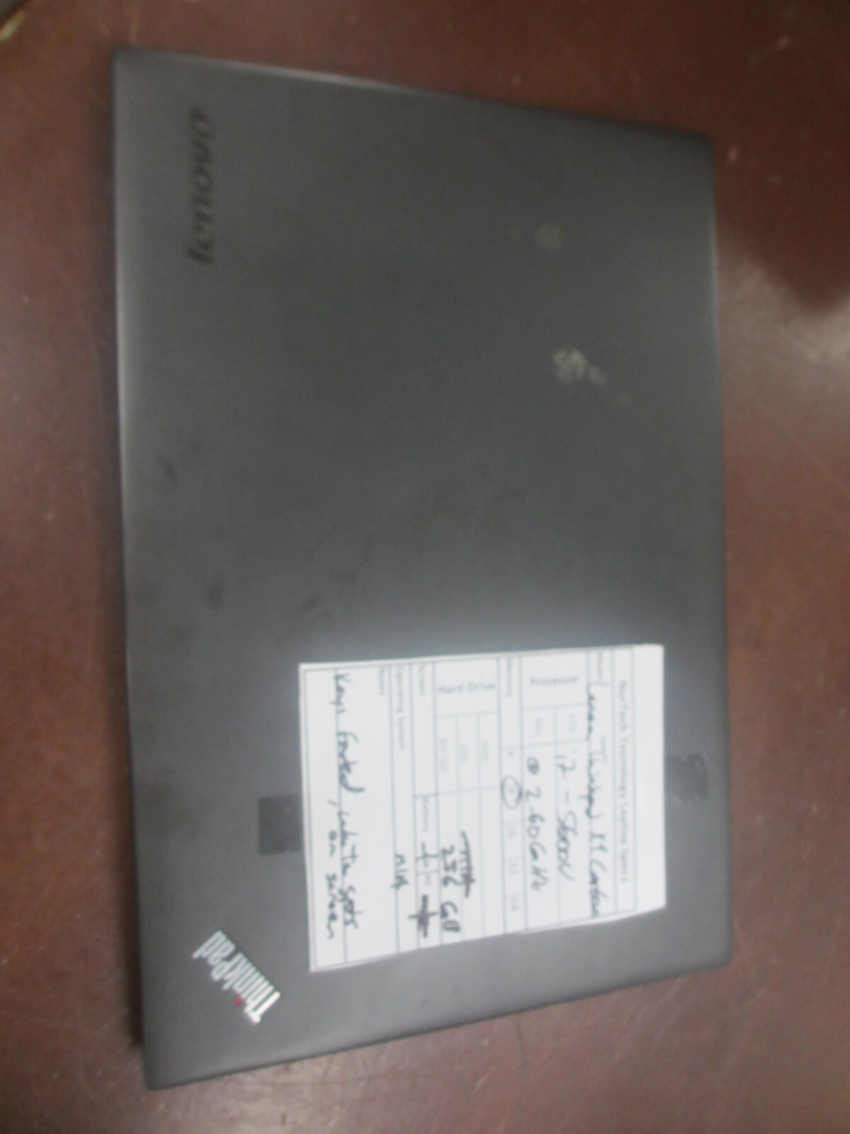 Lenovo ThinkPad X1 Carbon 2.60Ghz i7-5600U 8GB 256GB SSD Laptop w/ AC [NO OS]