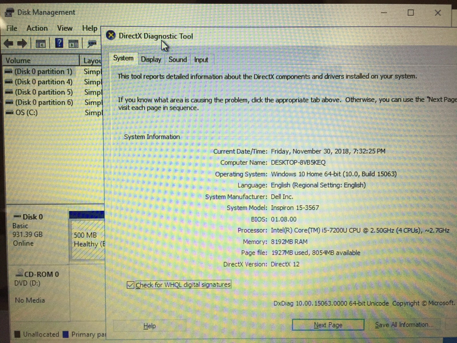 Dell Inspiron 15 3567 15.6″ non-touch Laptop/Intel i5-7200U/8GB/1TB HDD/Win10