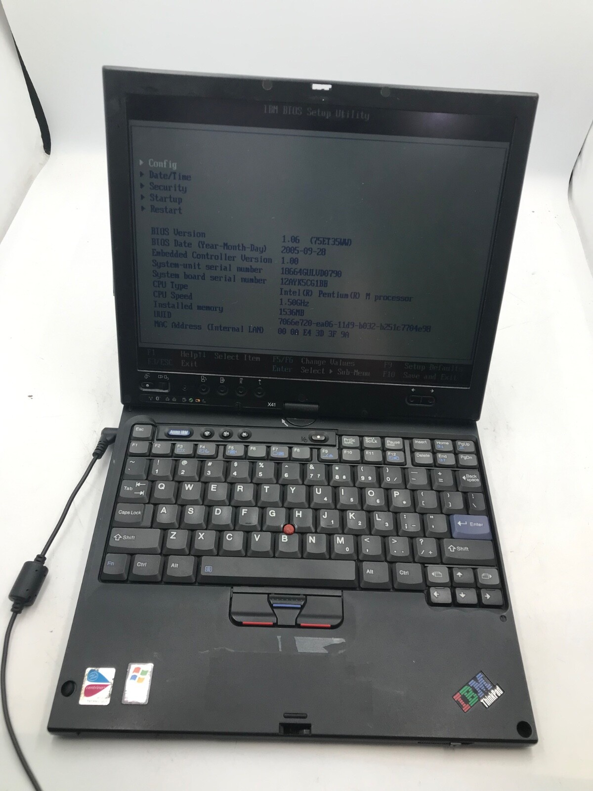 VINTAGE IBM X41 12″ Tablet Intel Pentium M 1.5 Gb RAM No HDD No BATT-MZ