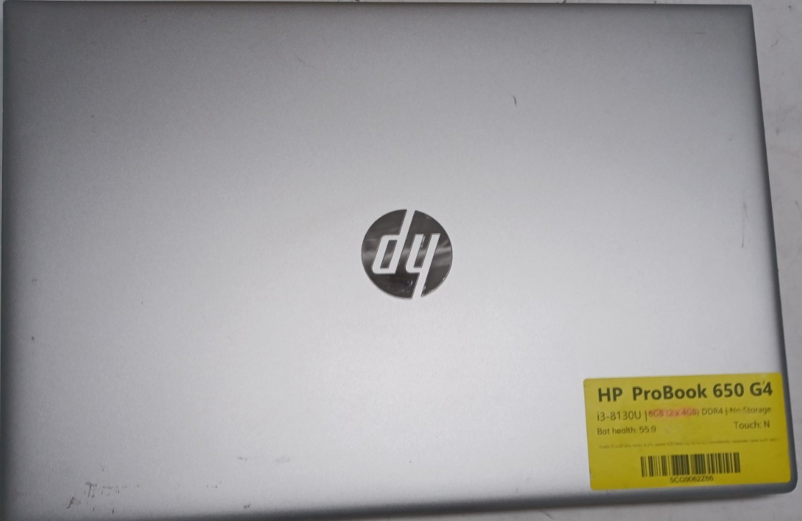 HP ProBook 650 G4 i3-8130U No RAM No Storage 55.9 battery life For Parts