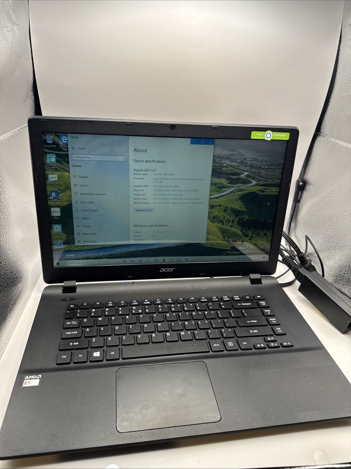 Acer Aspire ES1-521 Laptop AMD E1-6010 4GB RAM Windows – Includes Charger