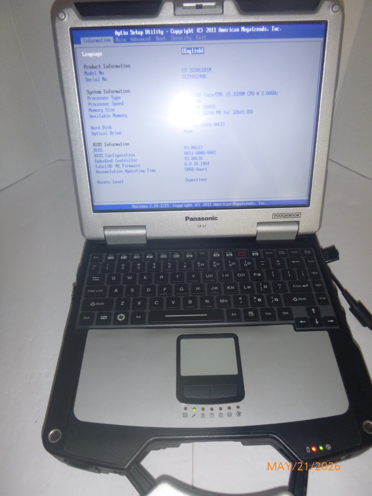 Panasonic Toughbook CF 31 i5 3320M 2.6GHz 8GB RAM 256GB SDD – MK3 – CF-31SALGB1M