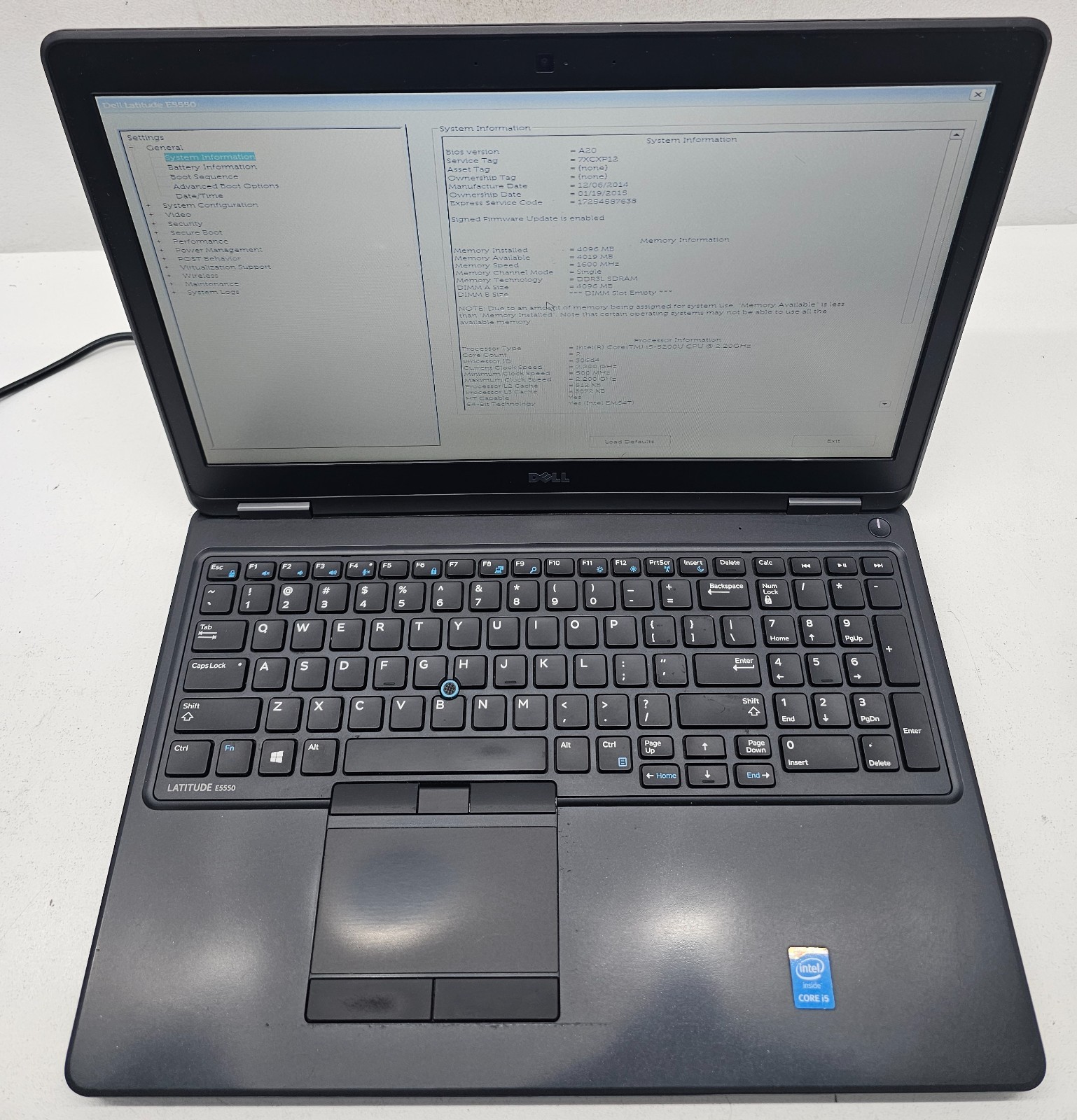 Dell Latitude E5550 15.6″ Laptop Intel Core i5-5200U 4GB Ram NO HD/OS/BATT (FL)