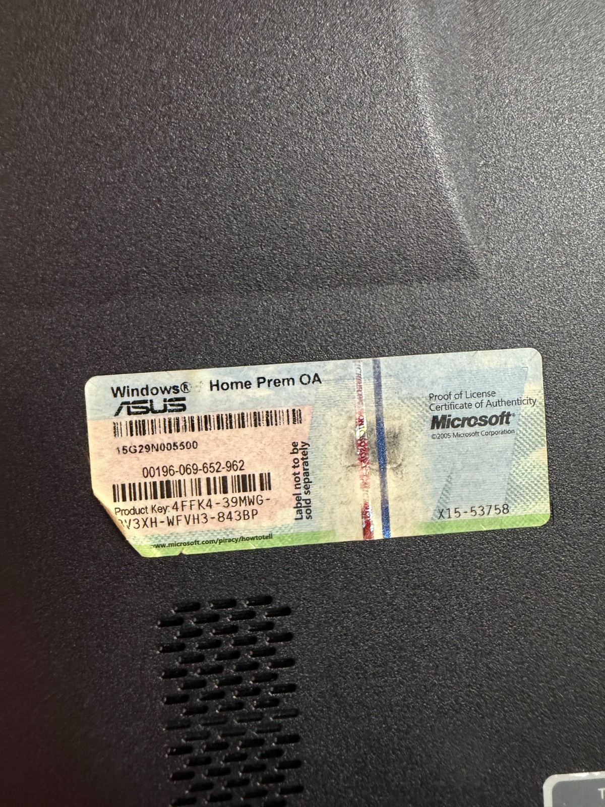 Asus K50AF Laptop Intel Pentium Windows 7 Black Altec Lansing SRS