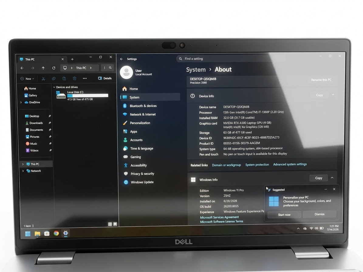 Dell Precision 3580 i7-1360P RTX A500 32GB RAM 512GB SSD Win 11 Laptop