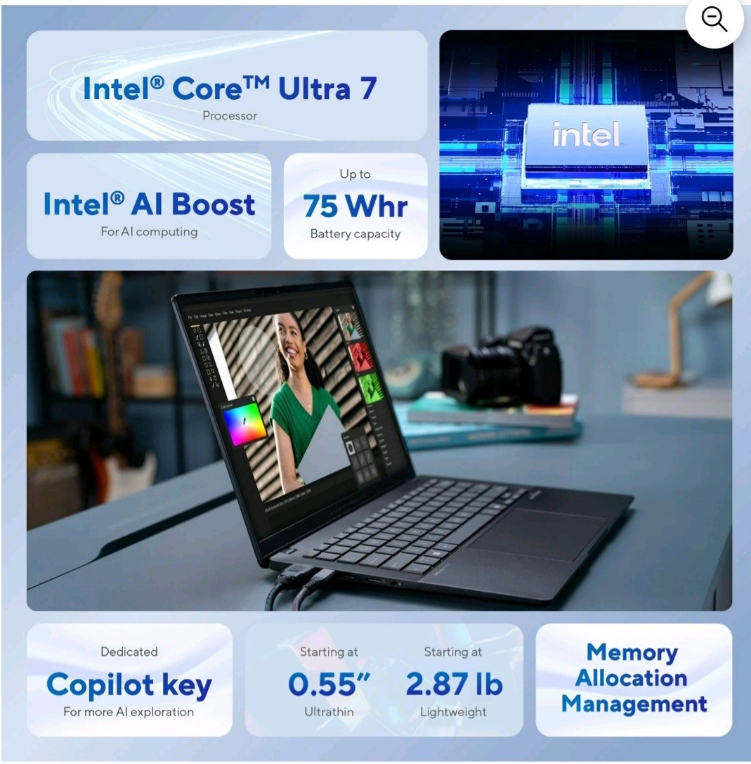 ASUS VivoBook S 14in Core Ultra 7 258V 32GB 1TB SSD Win 11 Home Black