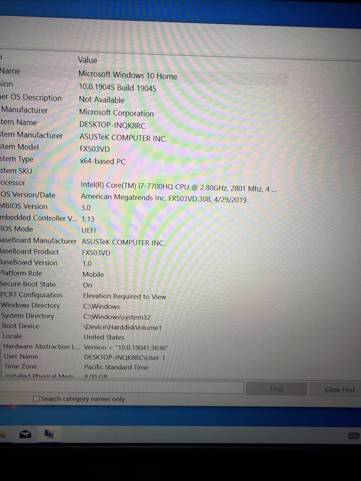 Asus FX503VD 15″ Laptop i7-7700HQ 8gb Ram 128gb SSD Windows 10 Home Hinge DMG