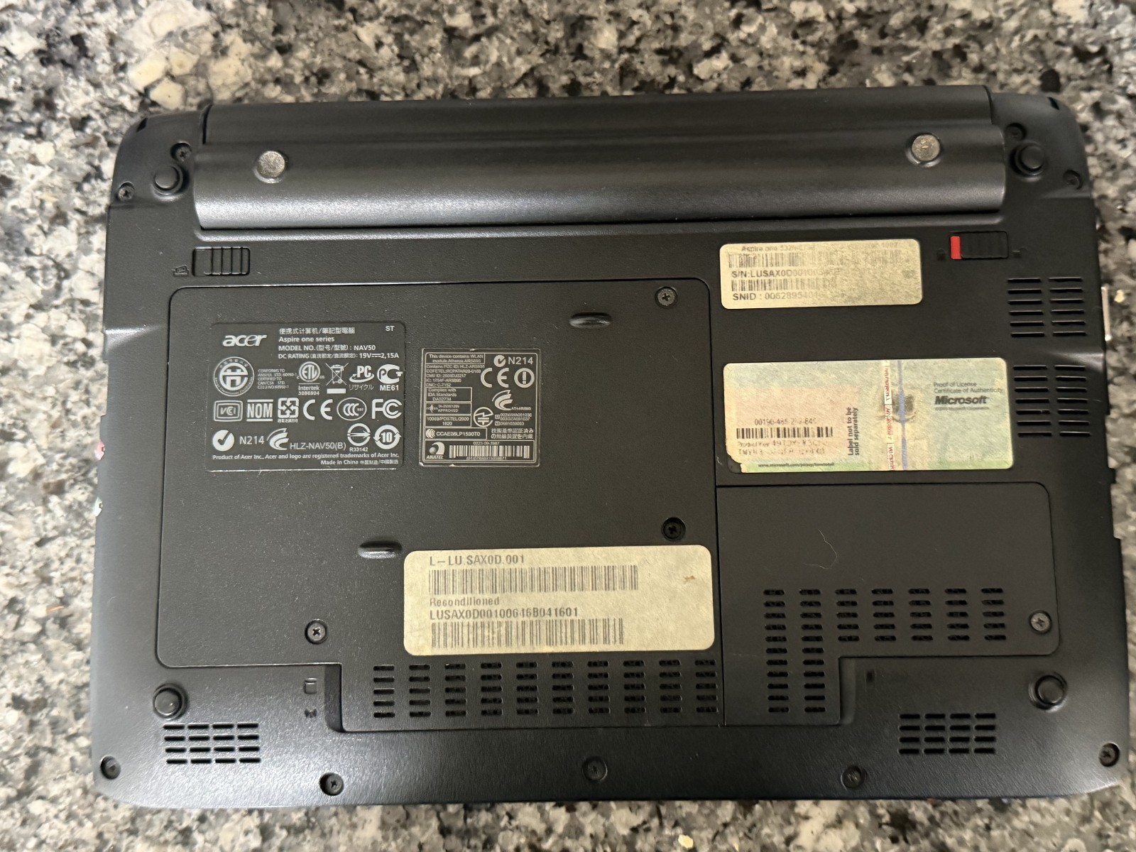 Acer Aspire One NAV50 10.1″ Laptop Intel Atom N450 1.66GHz 1GB RAM 160GB HDD