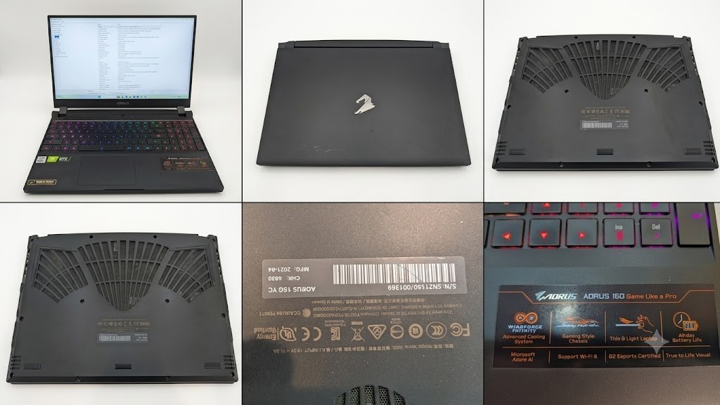 GIGABYTE AORUS 15G YC 15.6″ 240Hz Laptop RTX 3080 i7-10870H 32GB RAM Win 11 Ent