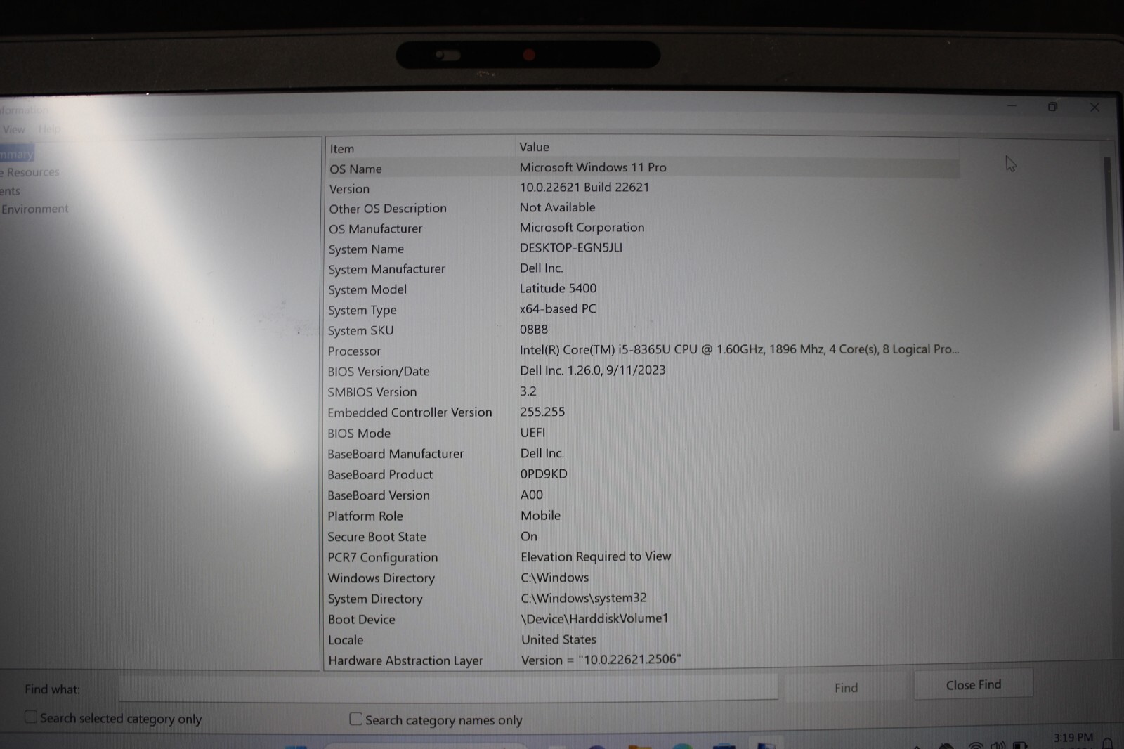 Dell Latitude 5400 I5-8365U 256GB M.2 SSD 16GB DDR4 Win11Pro